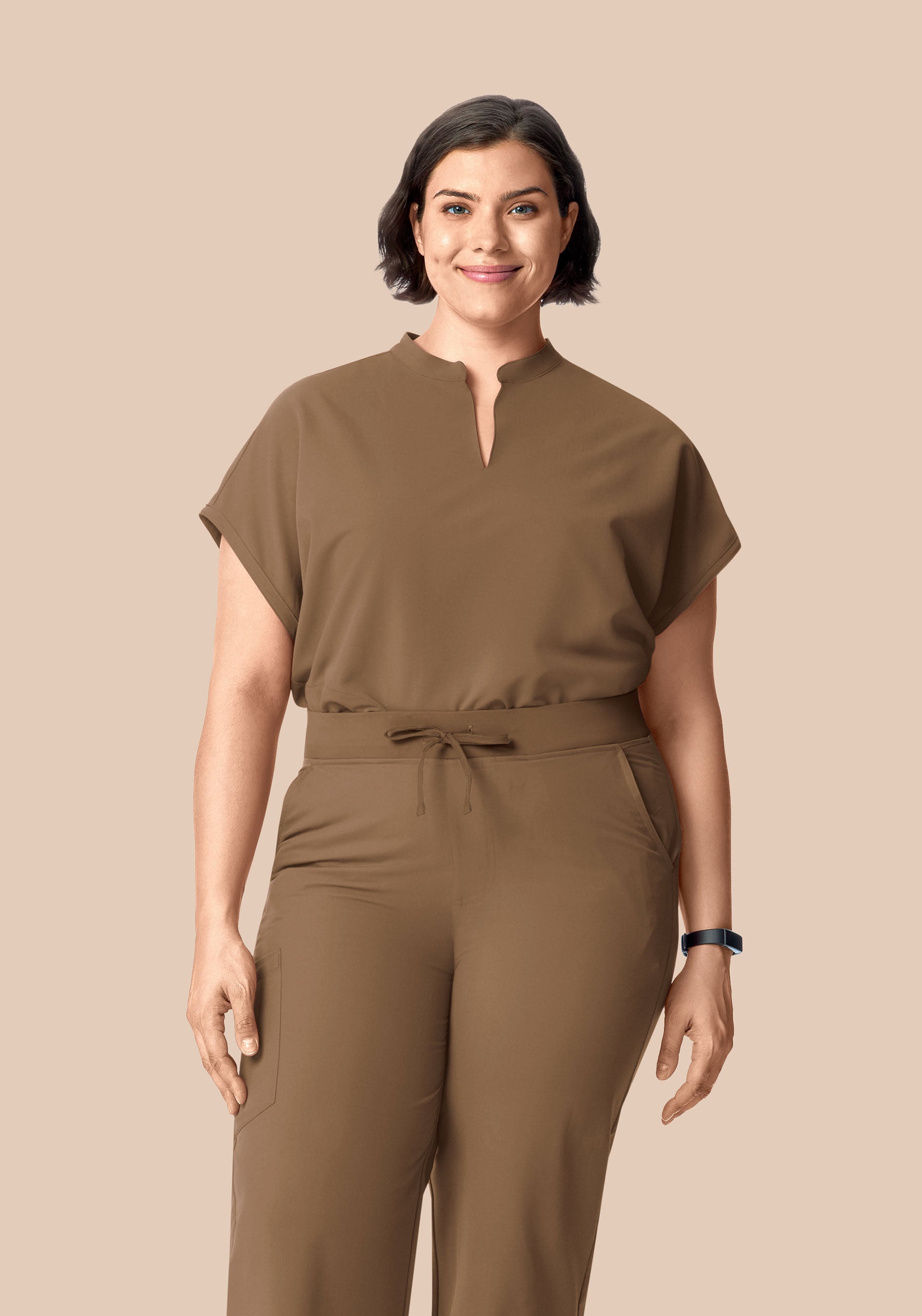 Mandarin Dolman Top Ash Brown