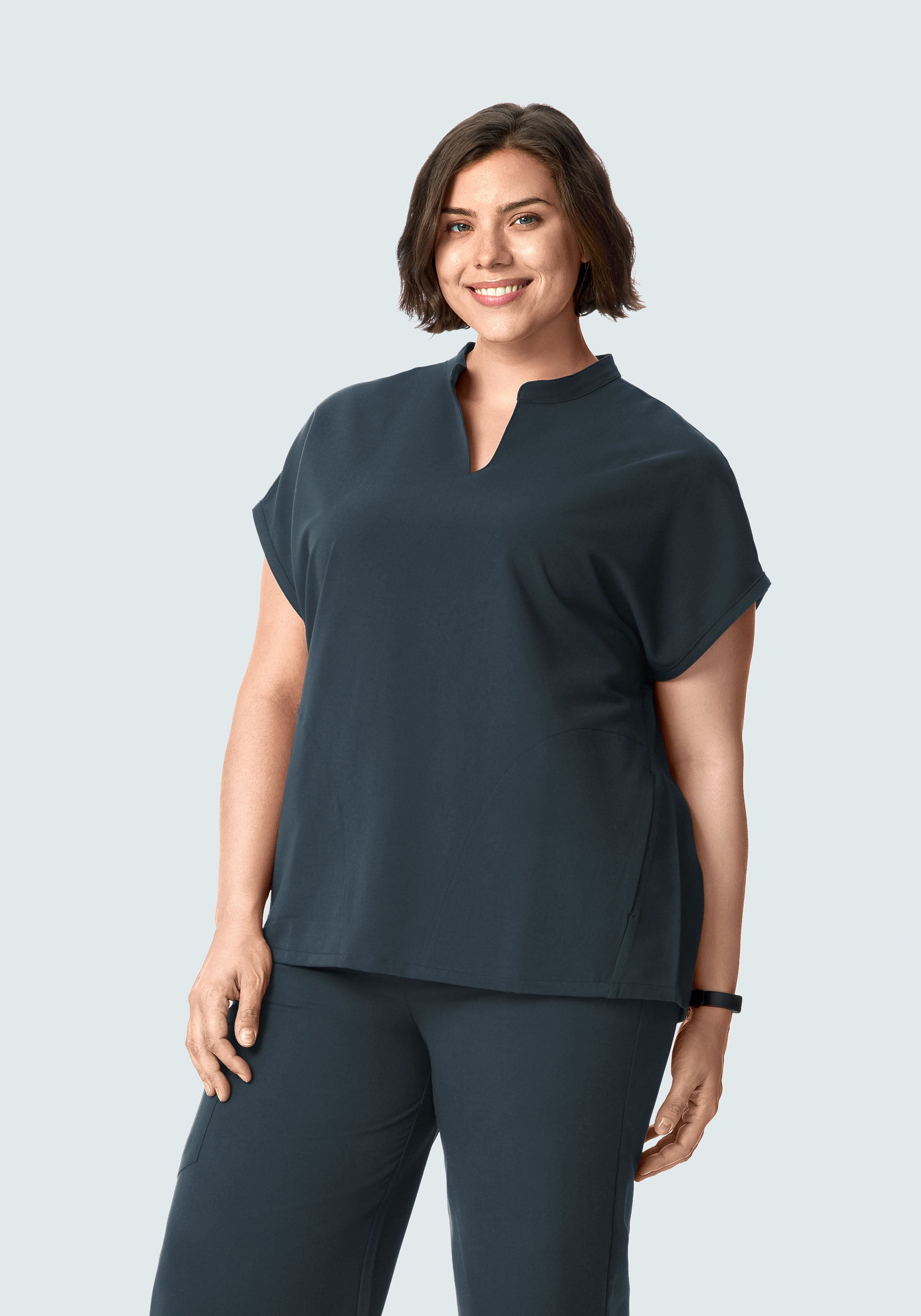 Mandarin Dolman Top Dark Harbor