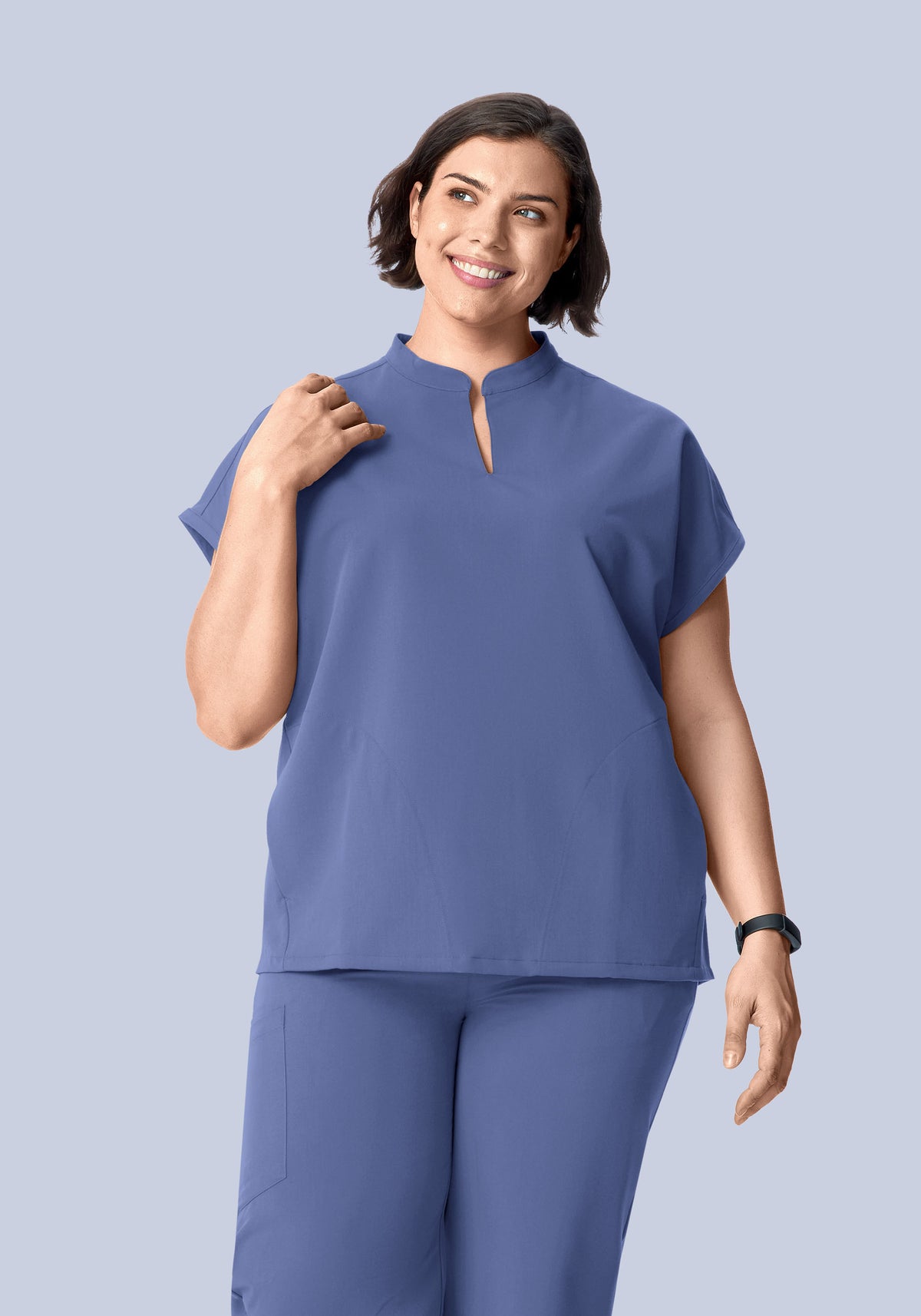 Mandarin Dolman Top Deep Periwinkle
