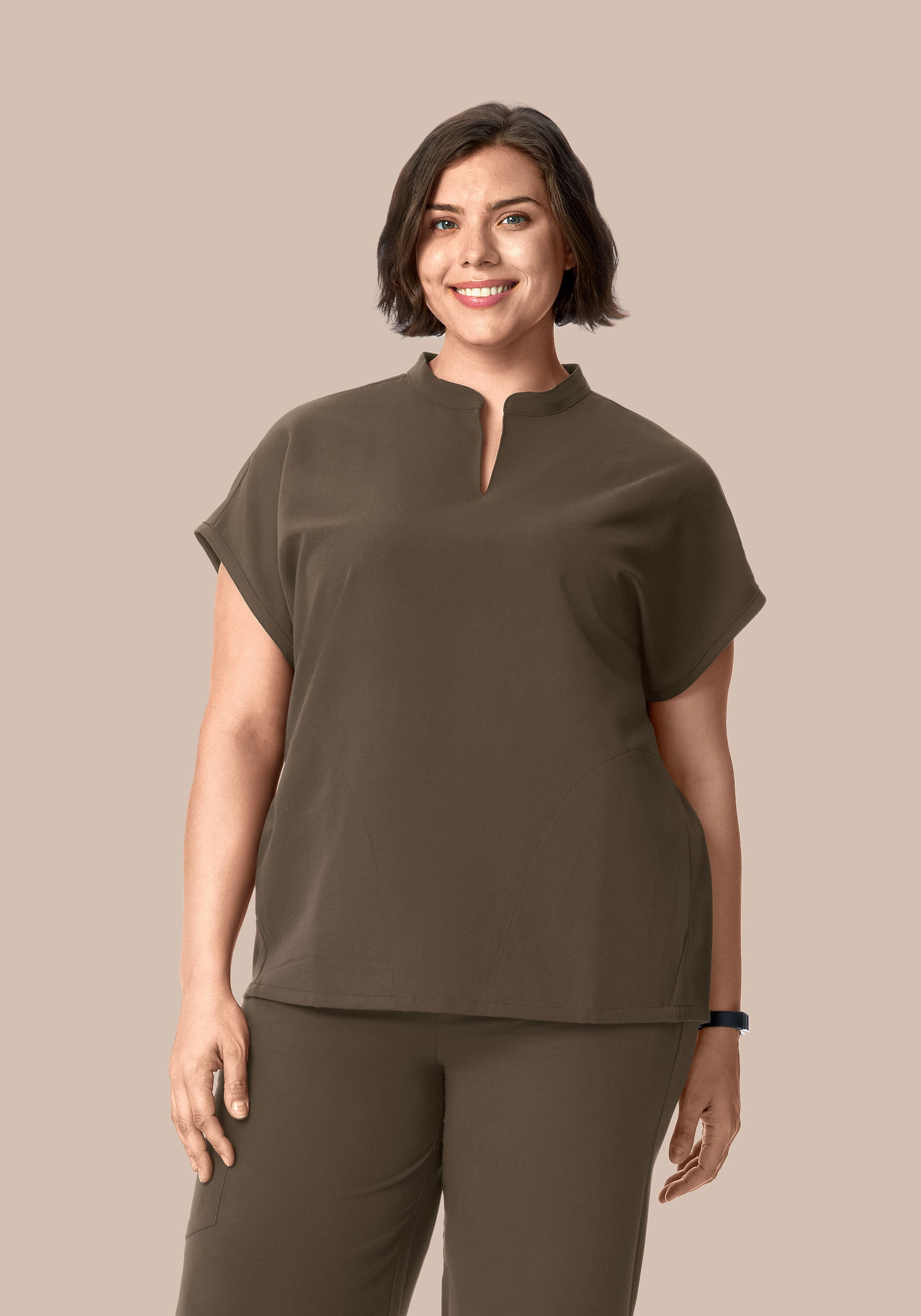 Mandarin Dolman Top Truffle