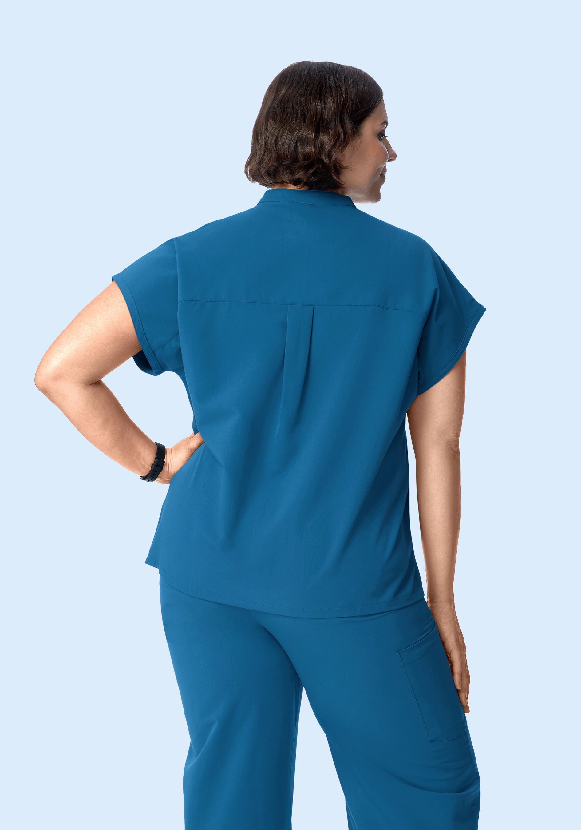 Mandarin Dolman Top Vallarta Blue