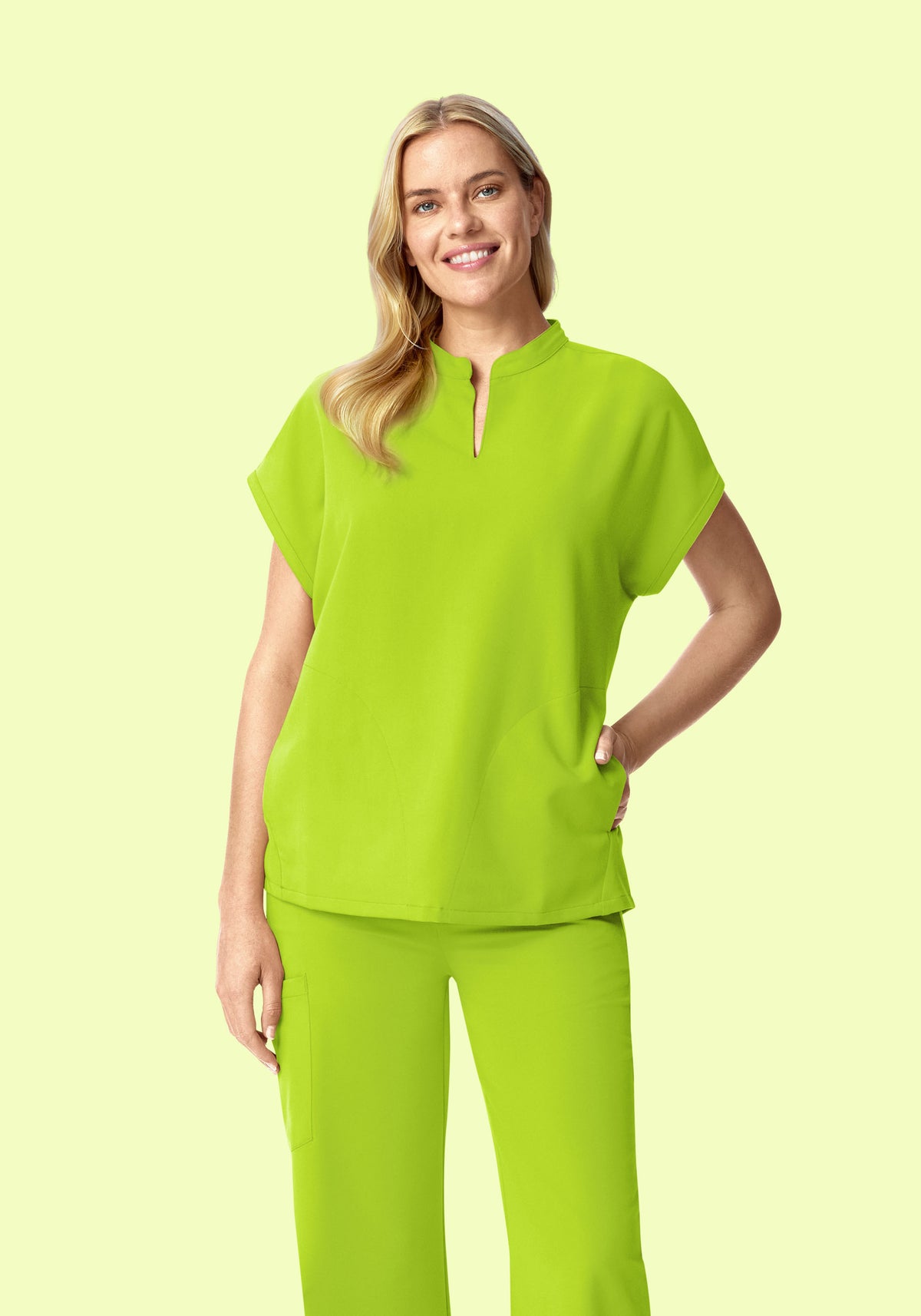 Mandarin Dolman Top Apple Green
