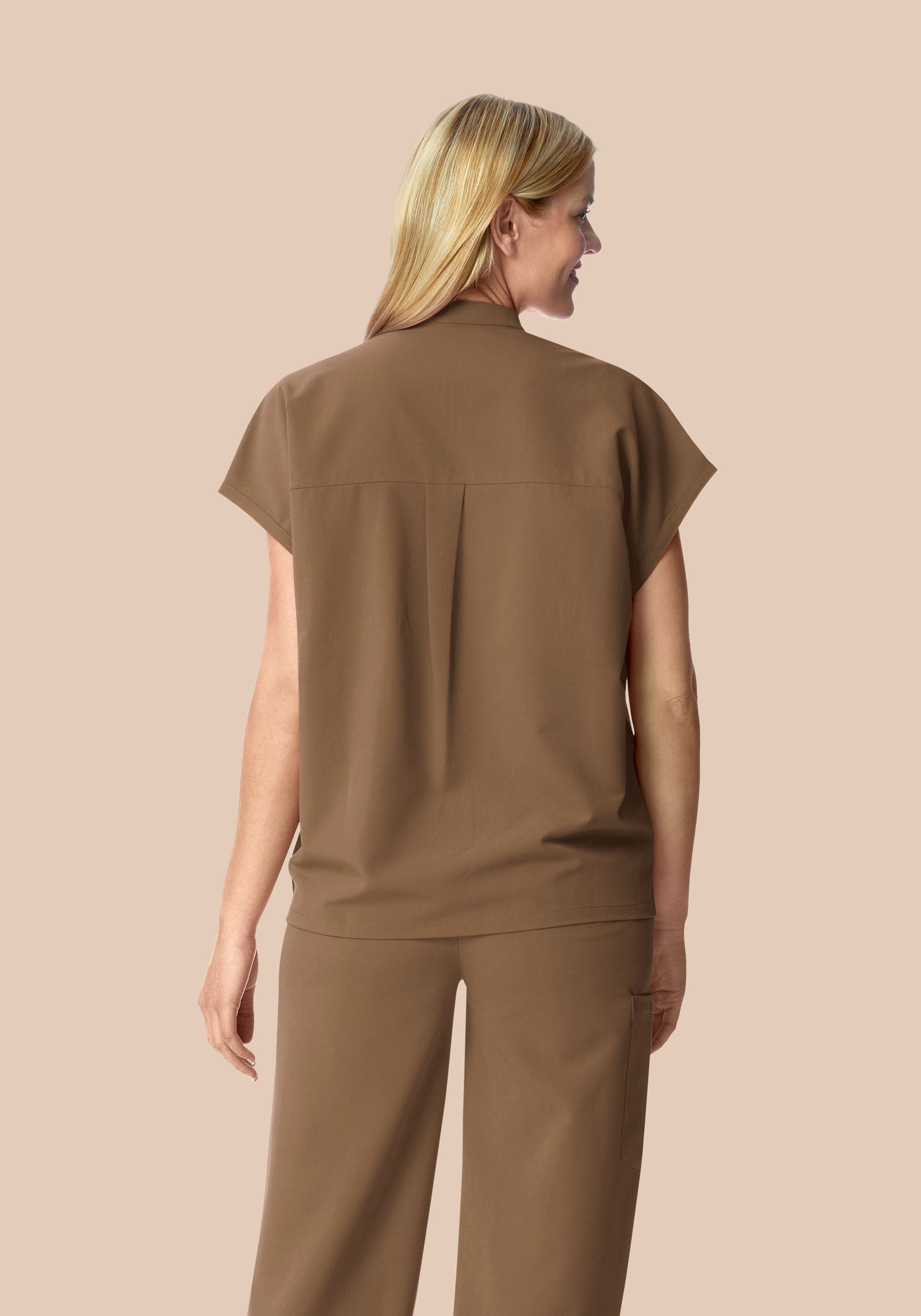 Mandarin Dolman Top Ash Brown