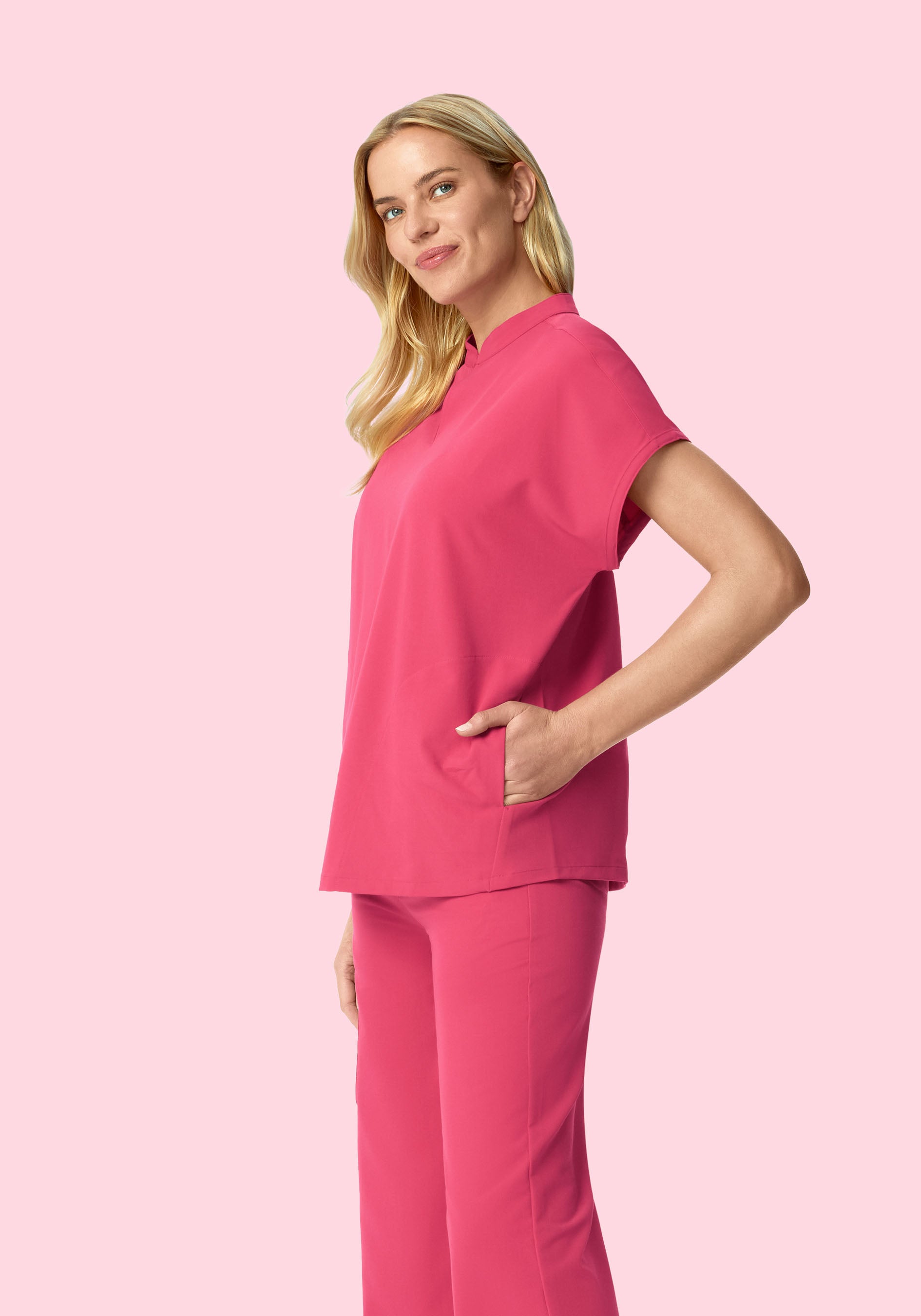 Mandarin Dolman Top Carmine