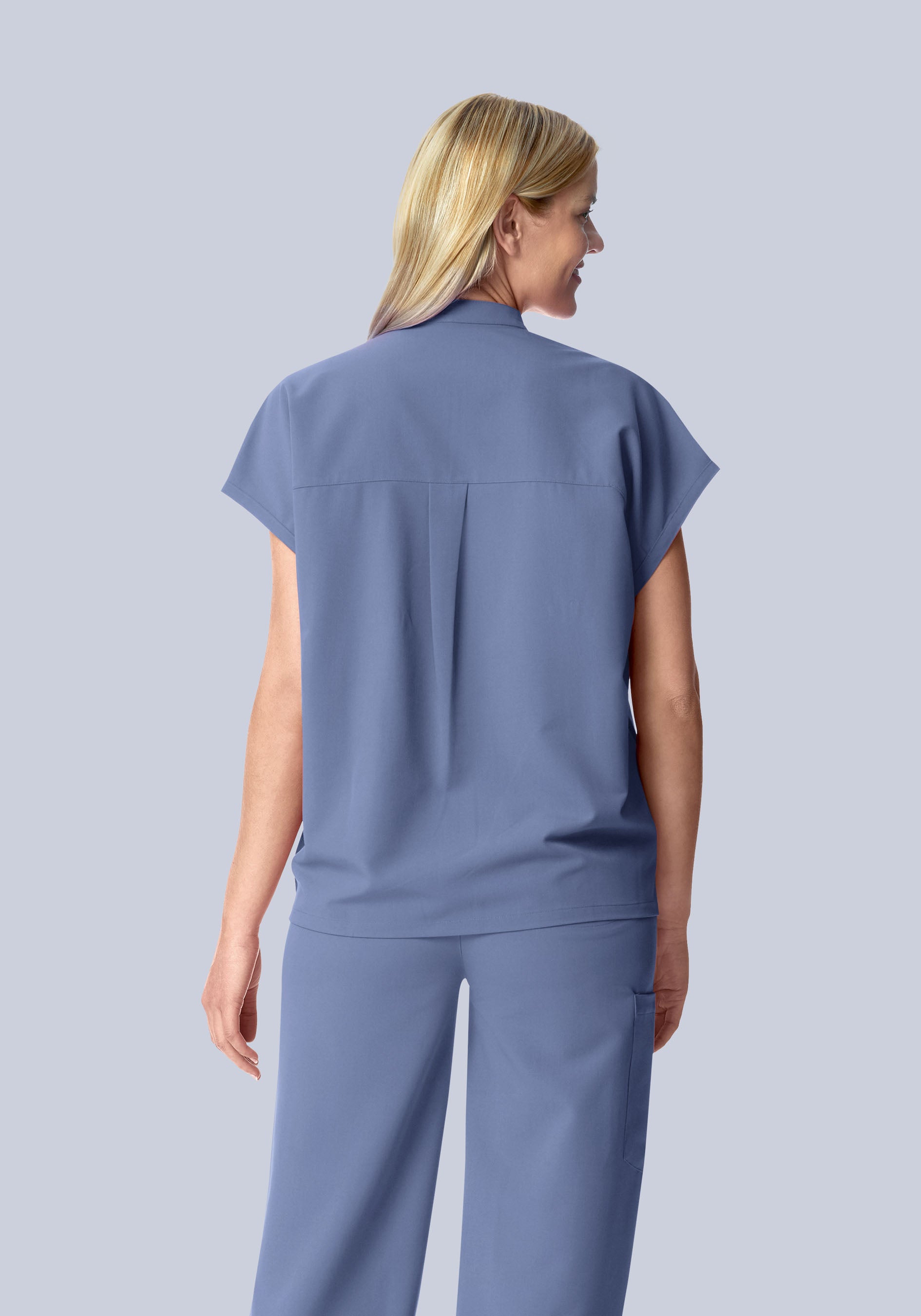 Mandarin Dolman Top Periwinkle