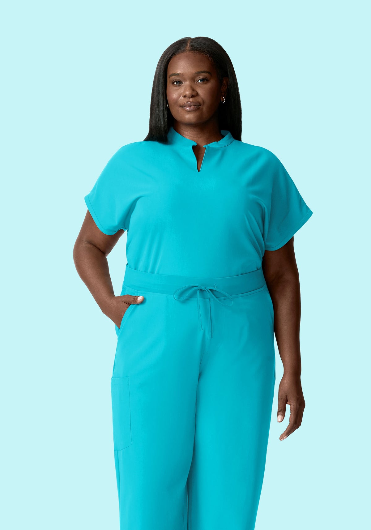 Mandarin Dolman Top Teal