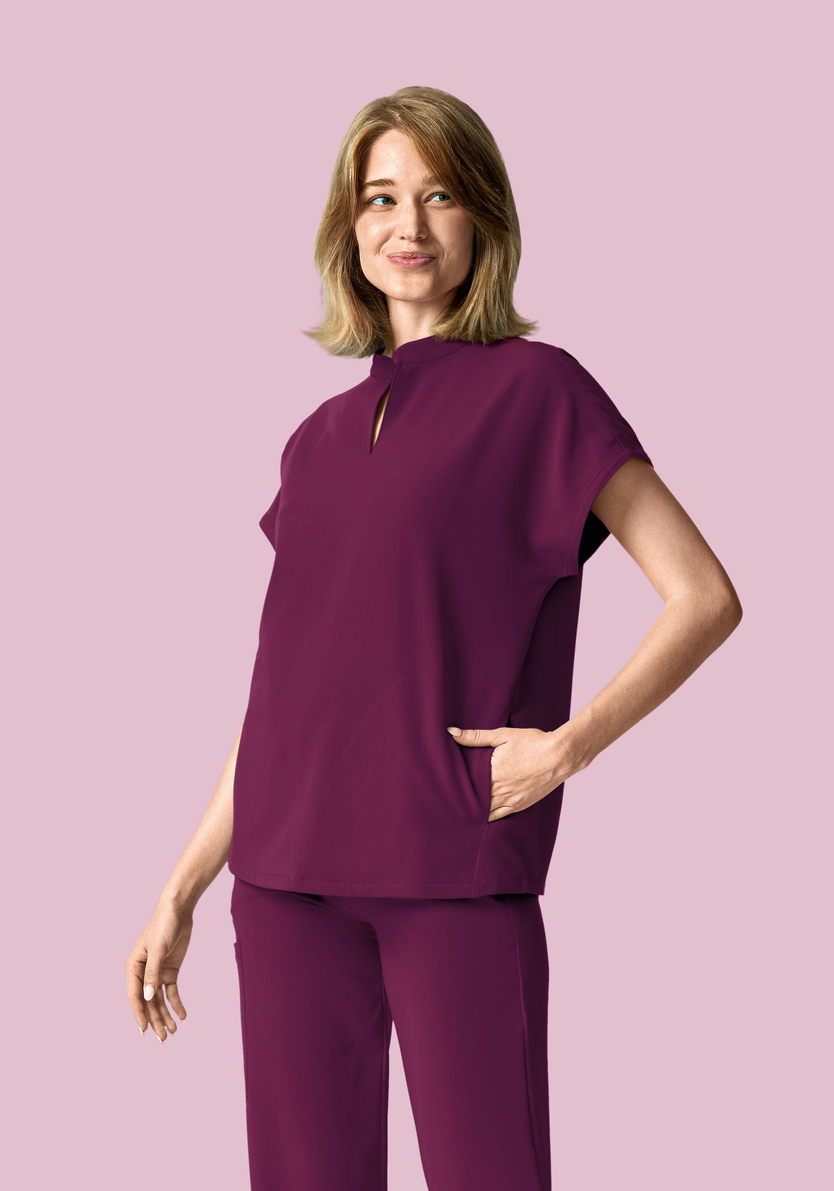 Mandarin Dolman Top Plum