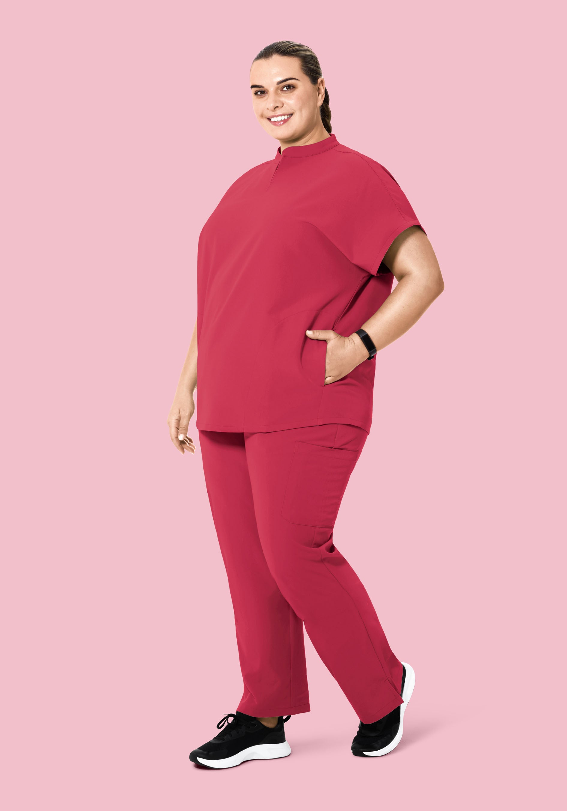 Mandarin Dolman Top Deep Rose
