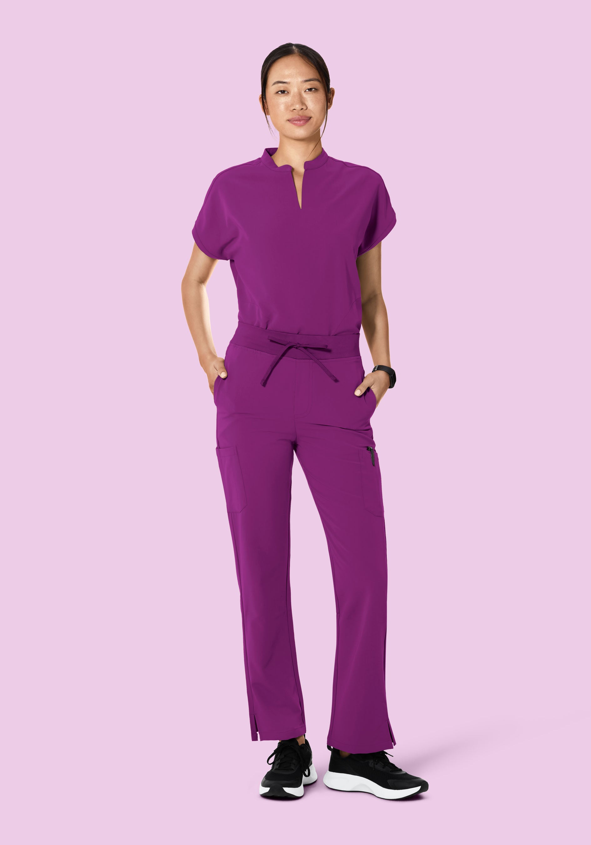 Mandarin Dolman Top Dark Orchid