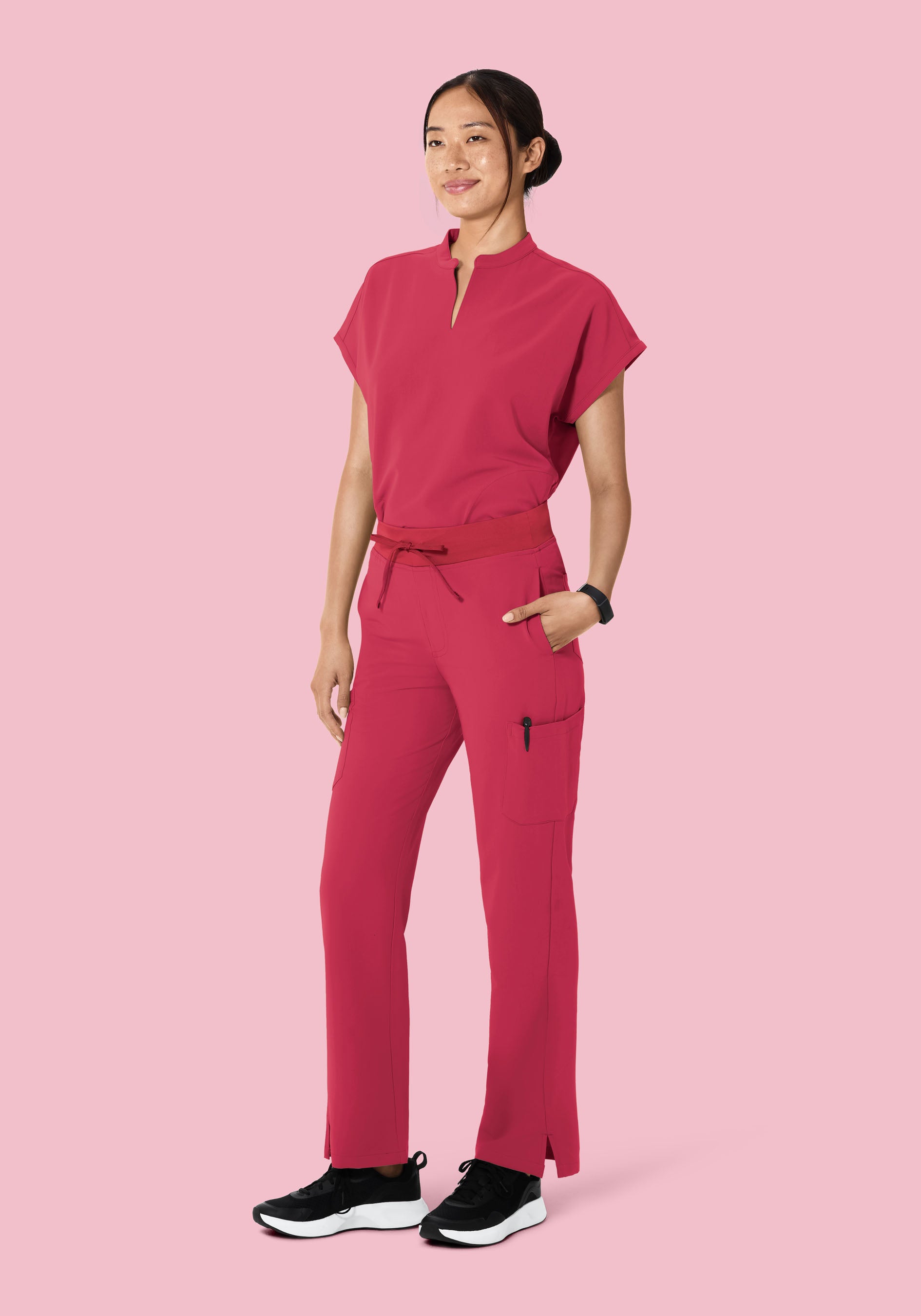 Mandarin Dolman Top Deep Rose