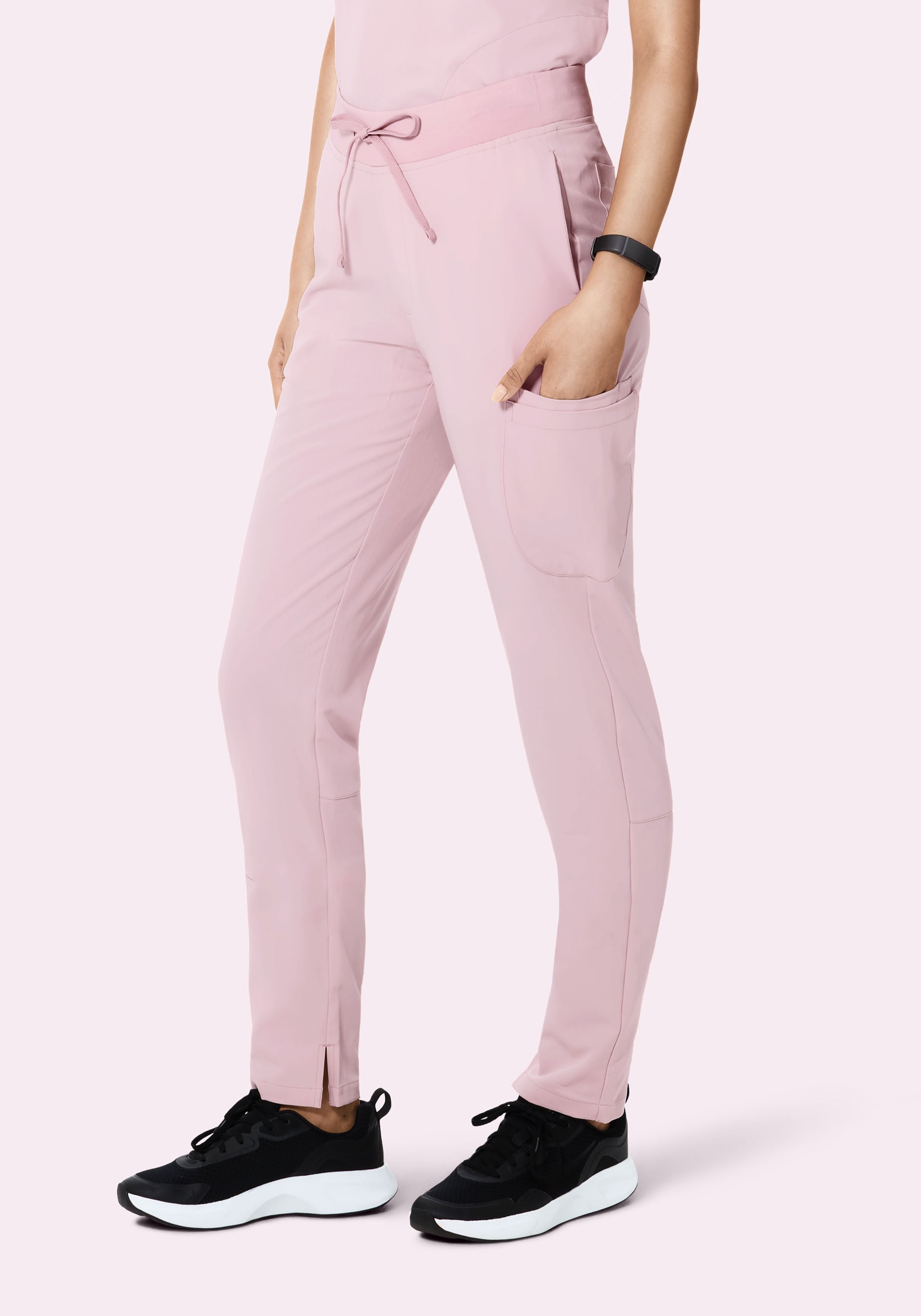 BLAMINK ブラミンク パンツ 36 ドゥロワー DRAWER チノパンツ Women's Mid-Rise Slim Leg Scrub Pants - Blush Blossom | Mandala Scrubs