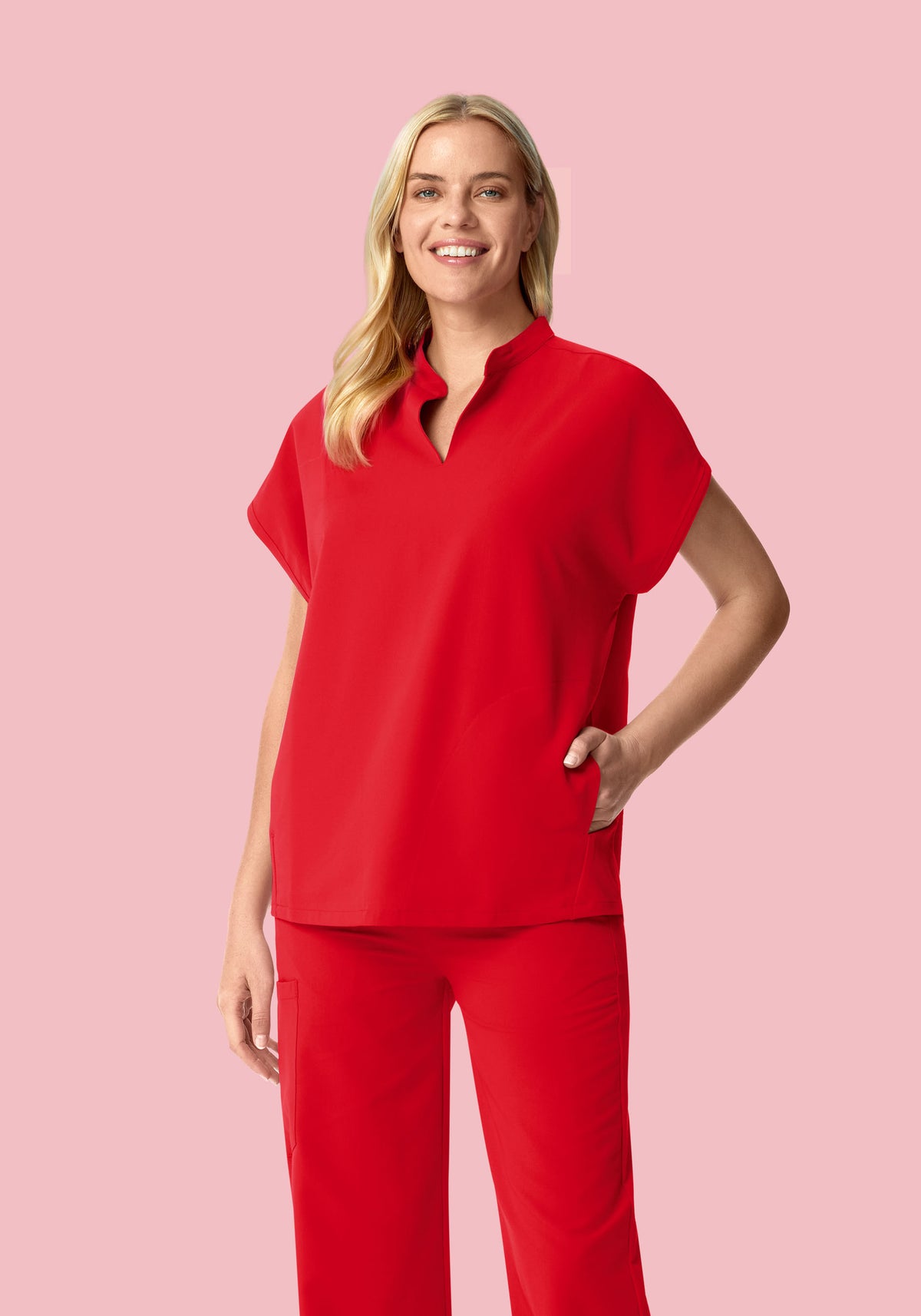 Mandarin Dolman Top Candy Red
