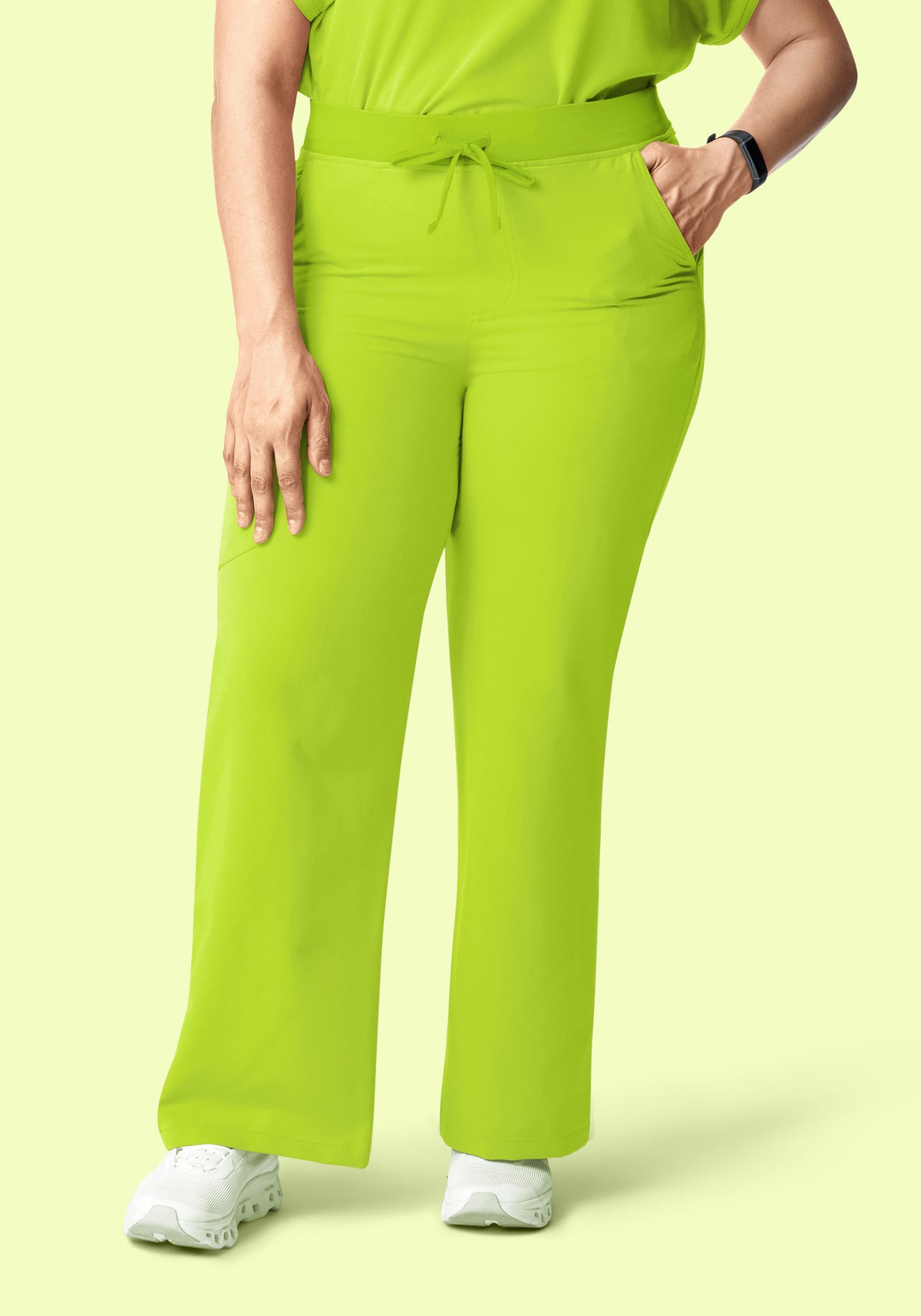 High Waisted Wide Leg Apple Green