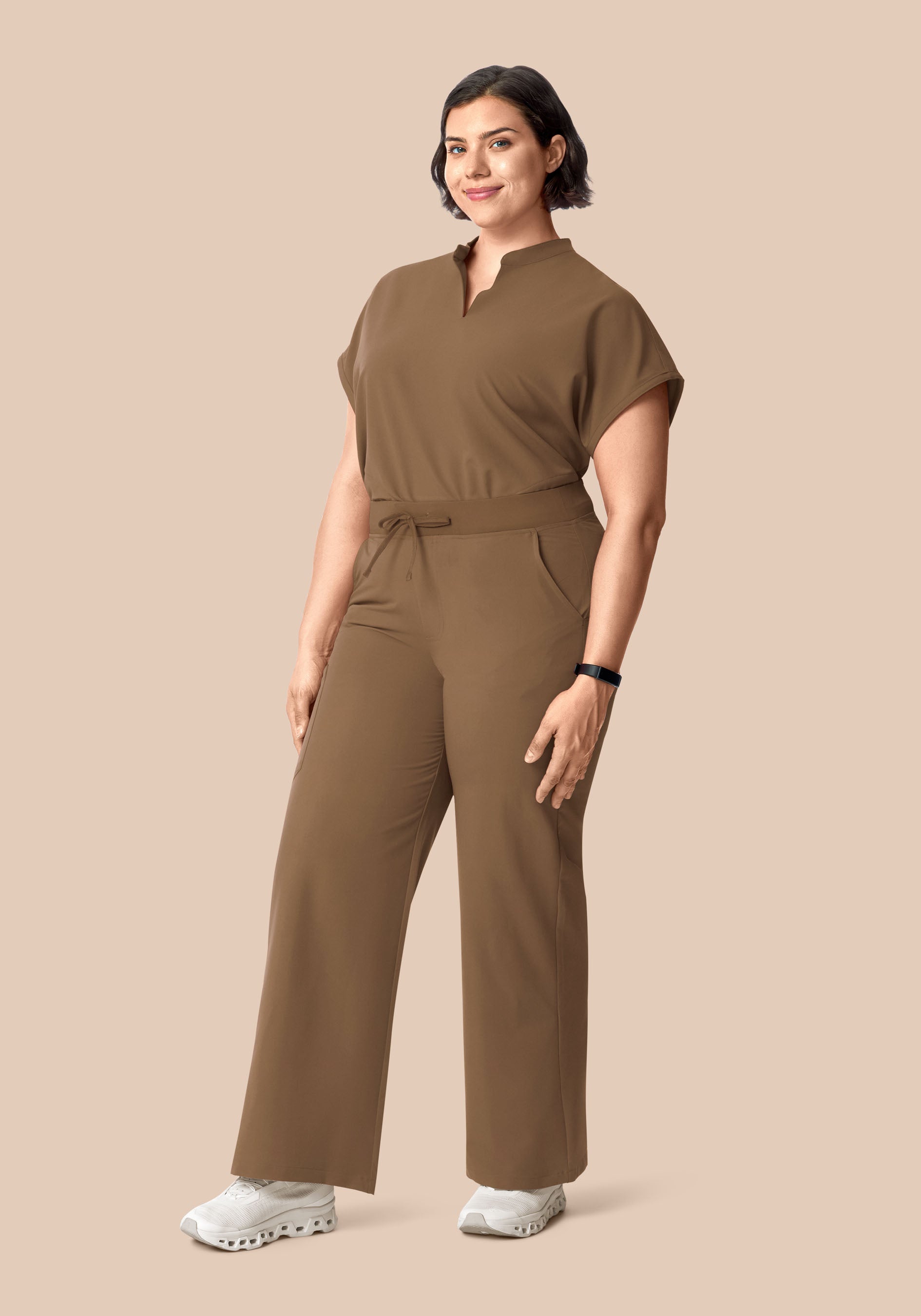 High Waisted Wide Leg Ash Brown