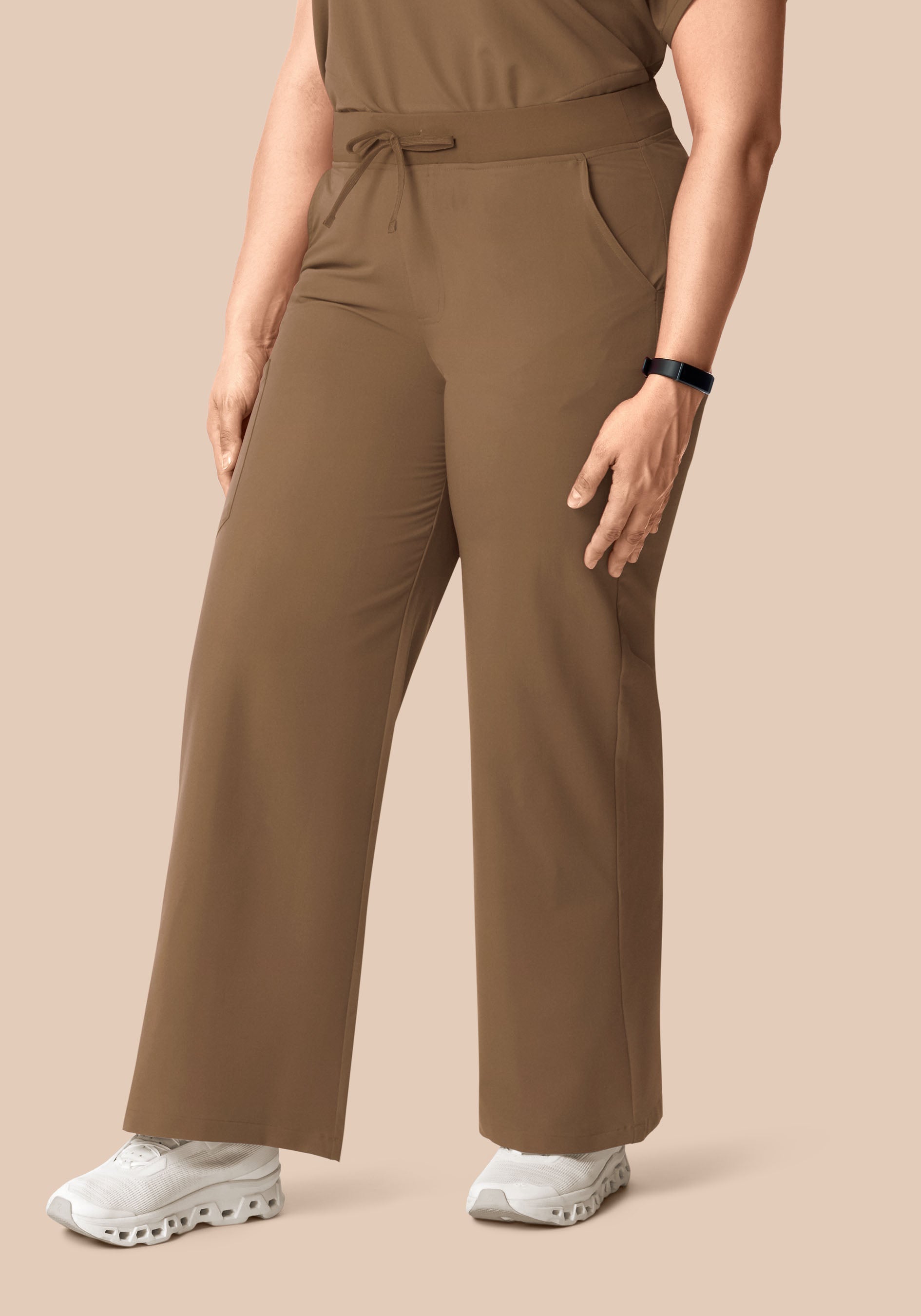 High Waisted Wide Leg Ash Brown