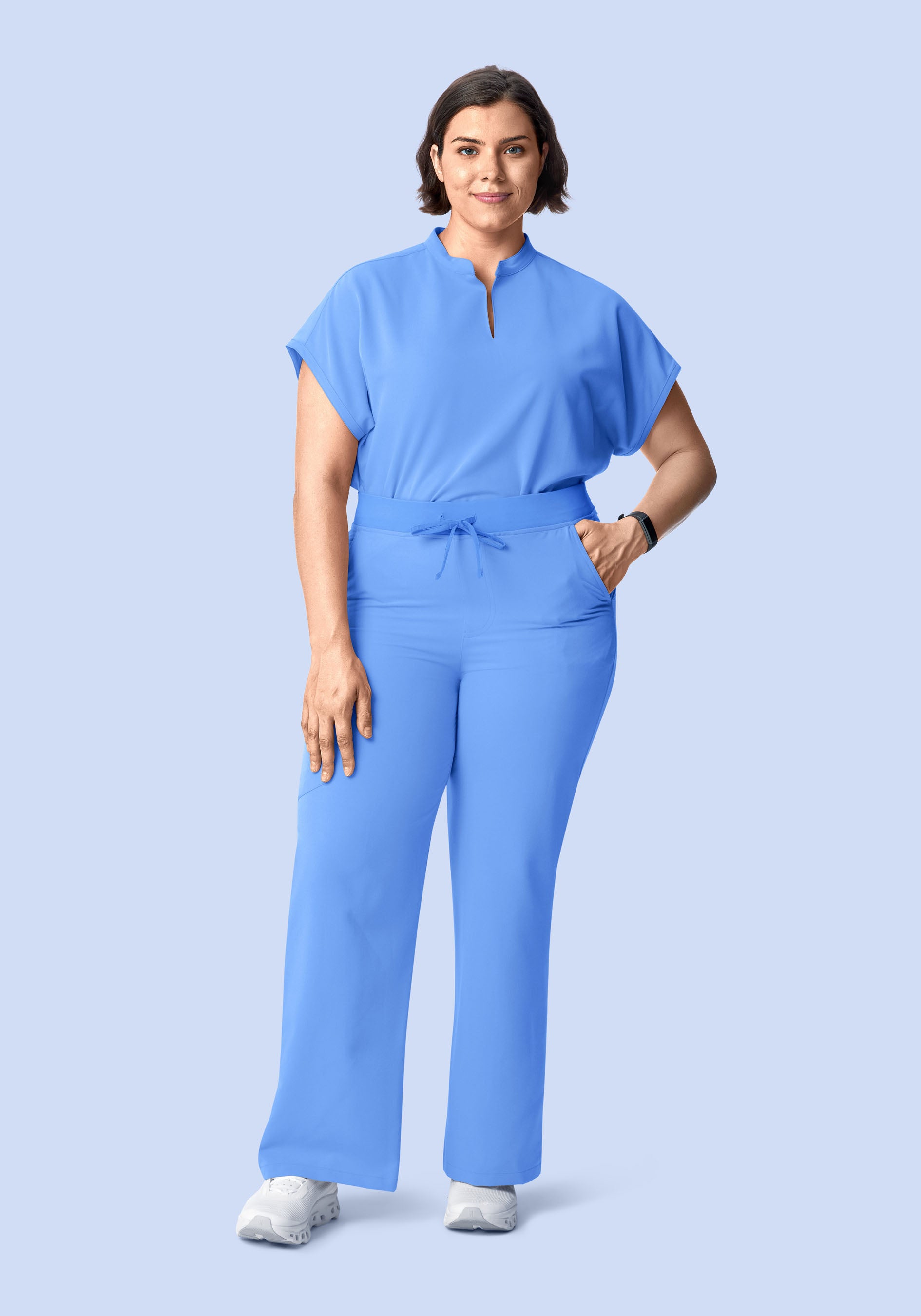 High Waisted Wide Leg Ceil Blue