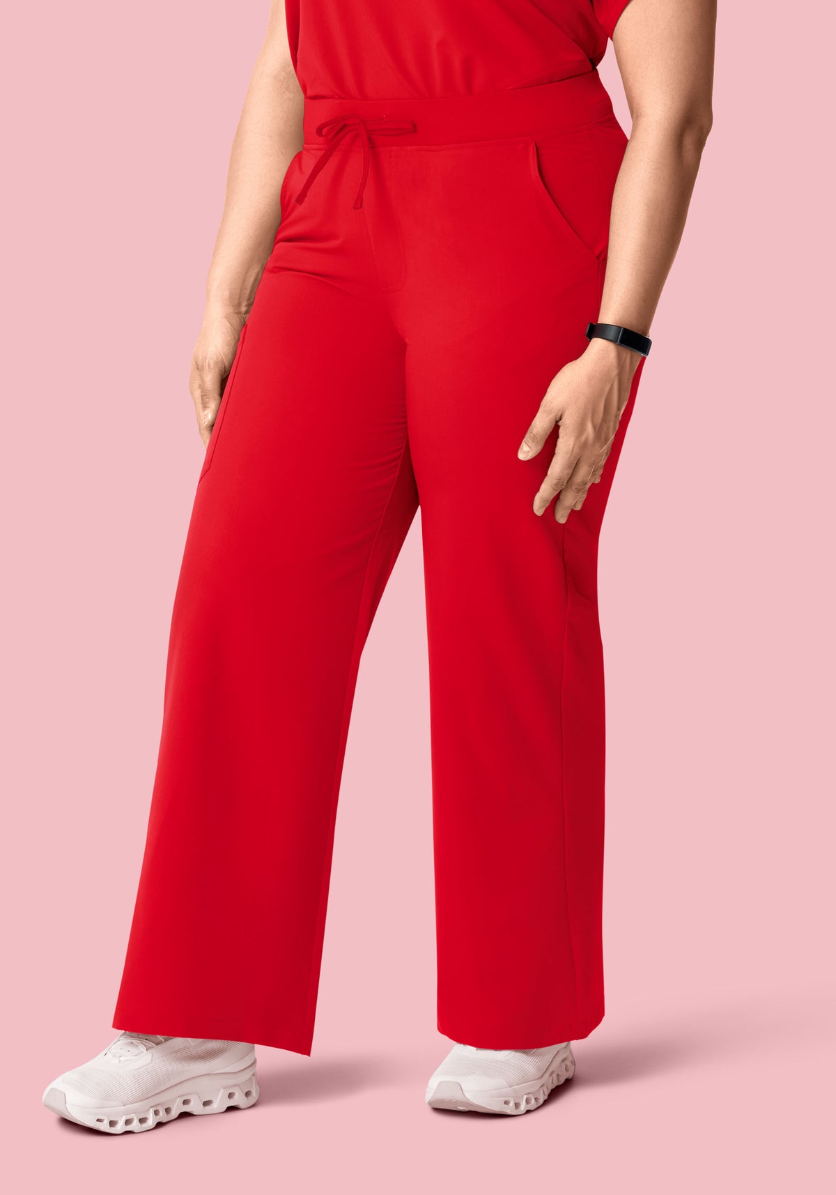 High Waisted Wide Leg Candy Red