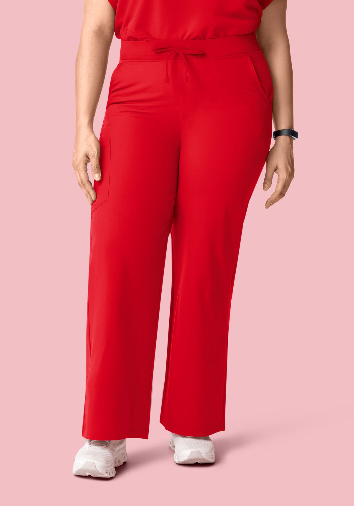 High Waisted Wide Leg Candy Red