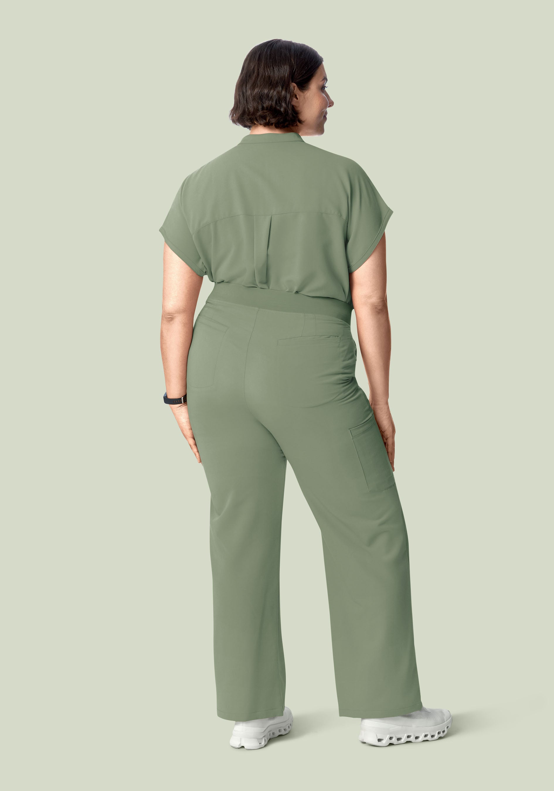 High Waisted Wide Leg Cool Sage