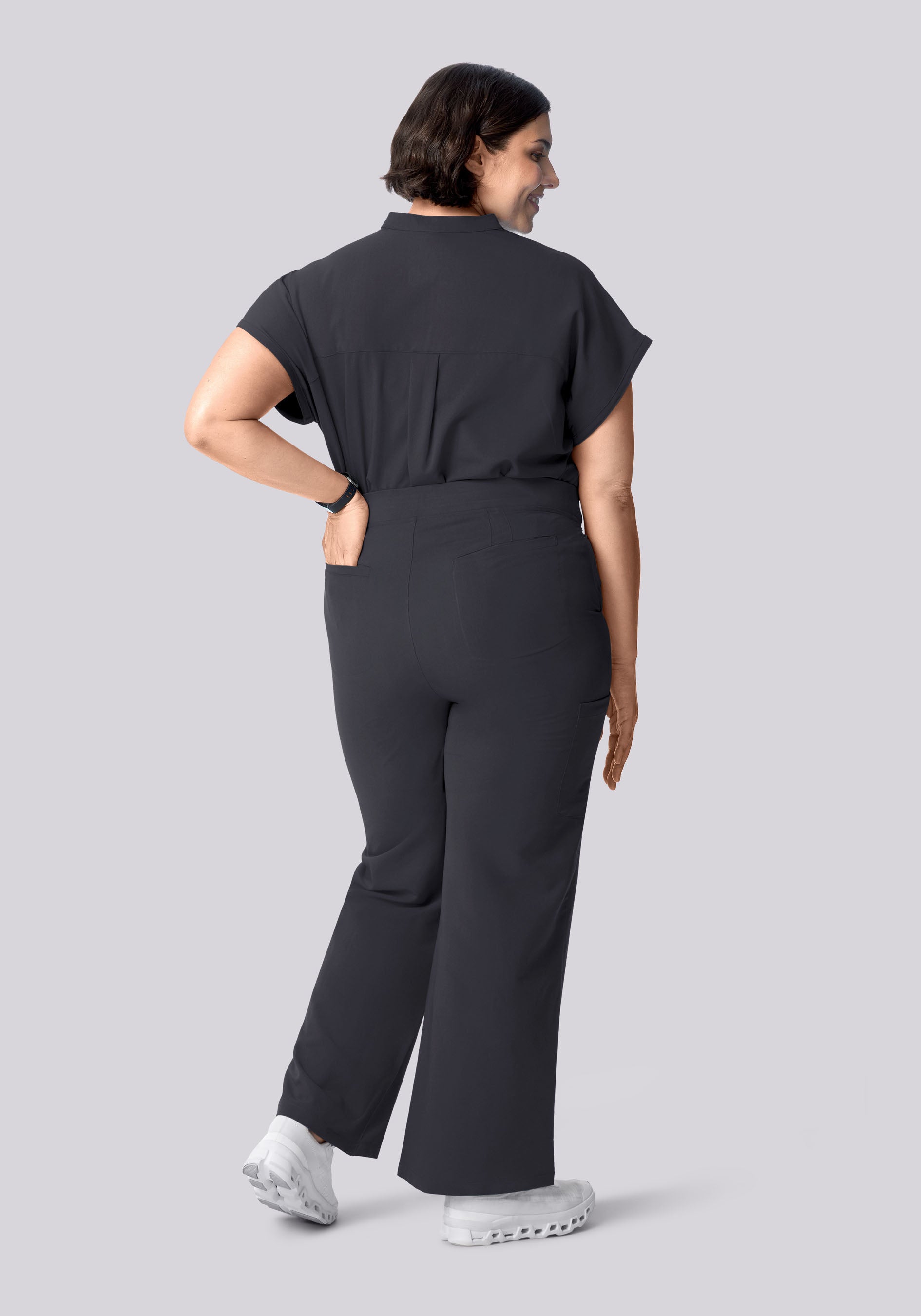 High Waisted Wide Leg Pewter