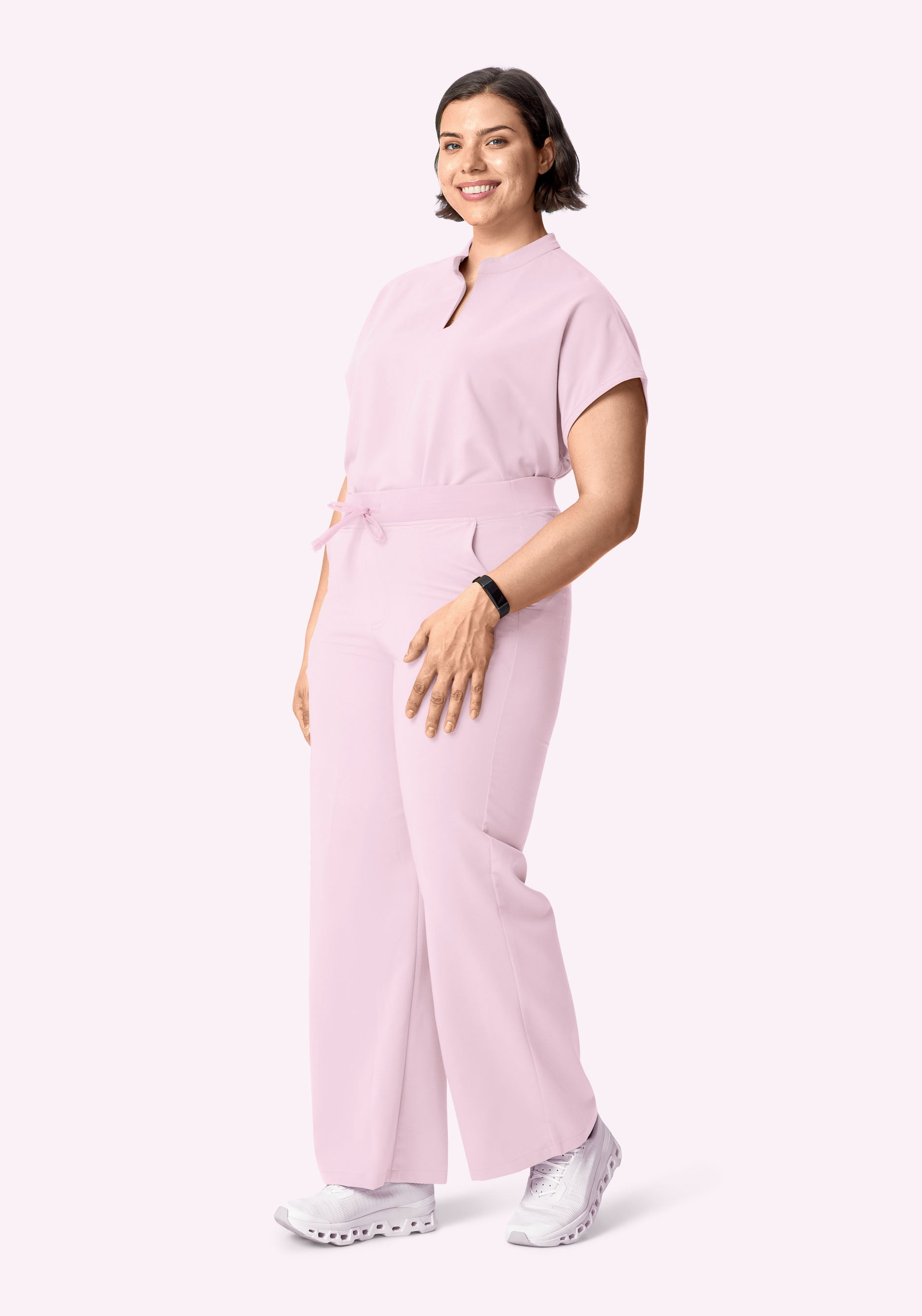 High Waisted Wide Leg Misty Rose