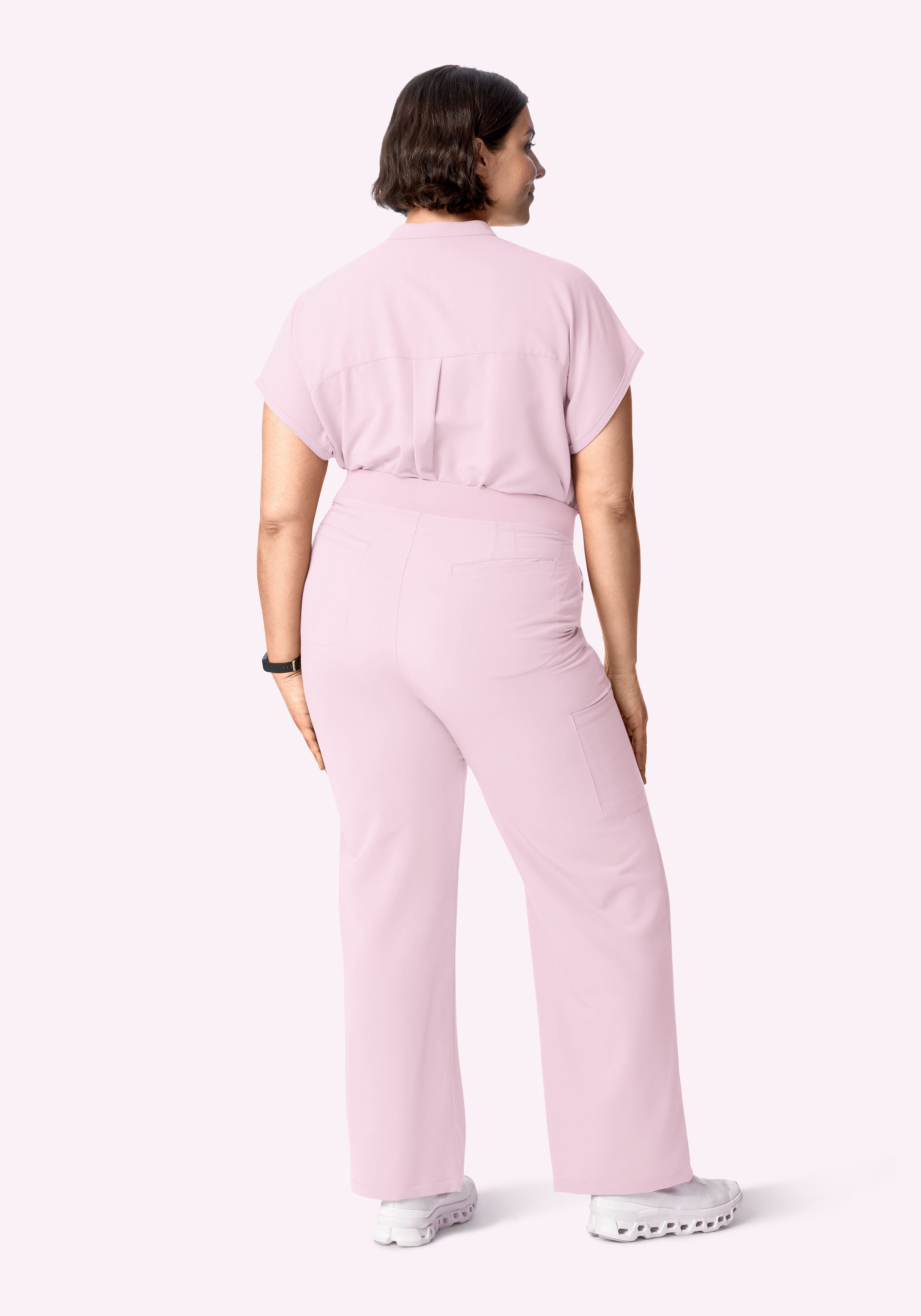 High Waisted Wide Leg Misty Rose