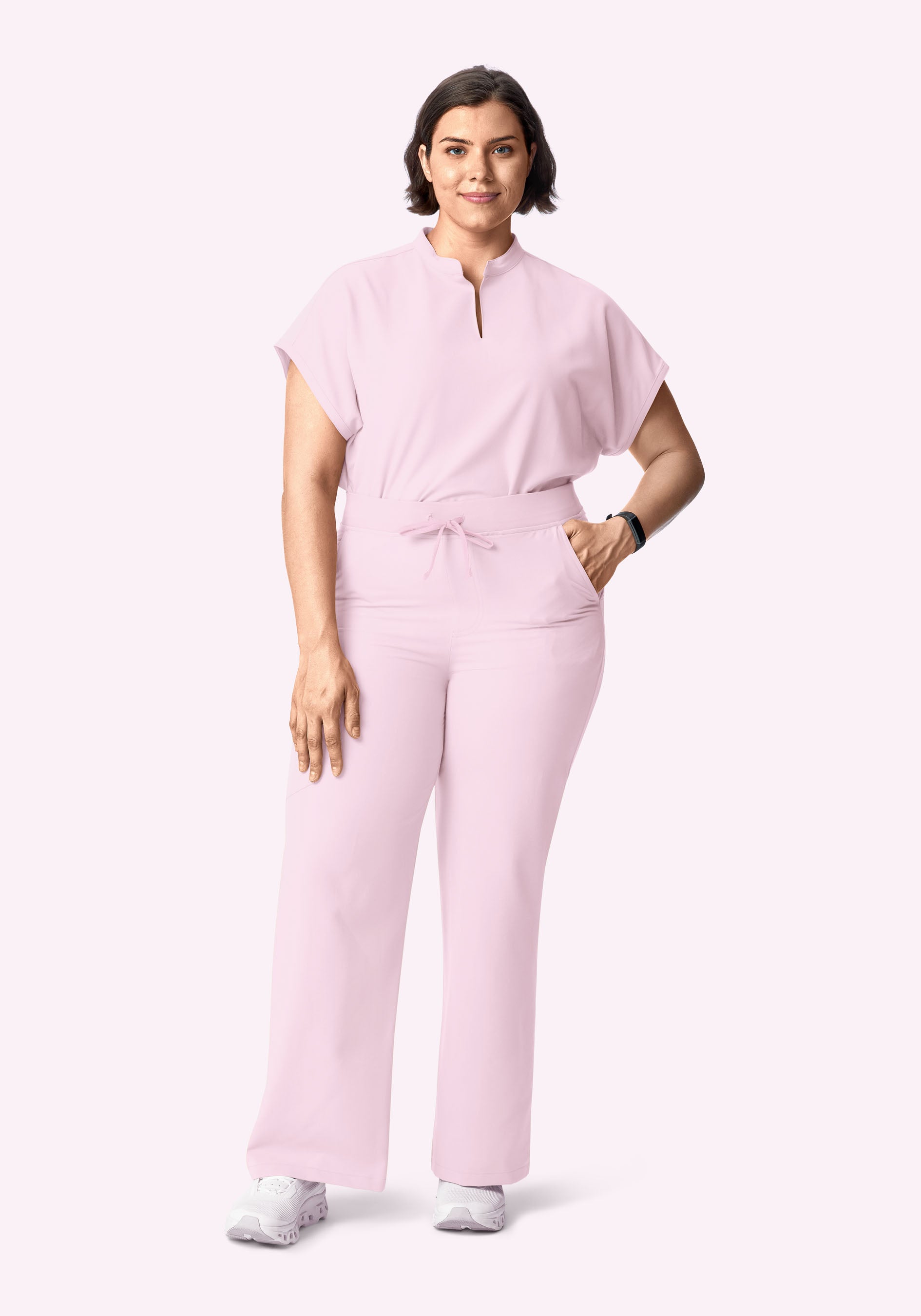 High Waisted Wide Leg Misty Rose