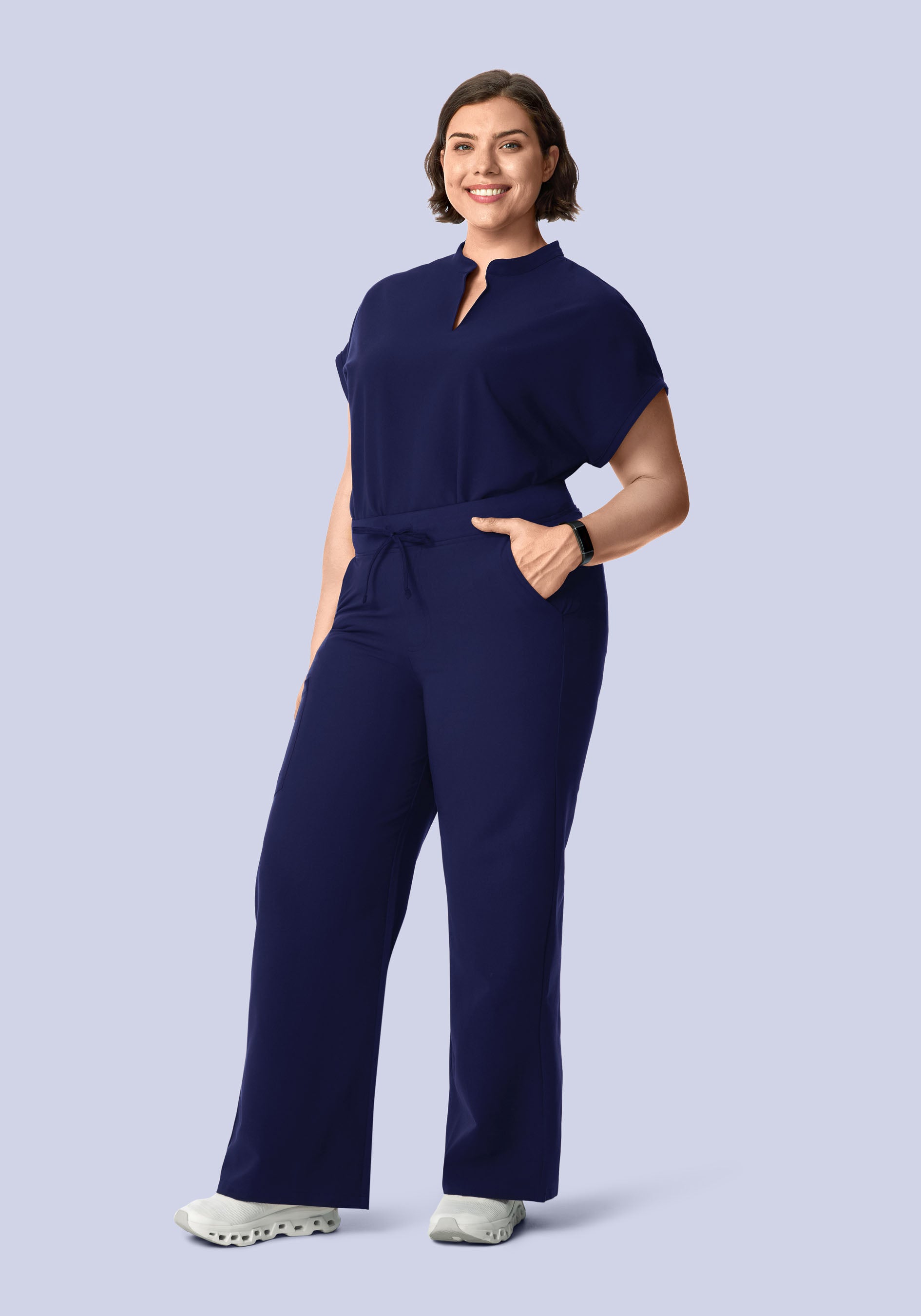 High Waisted Wide Leg Navy