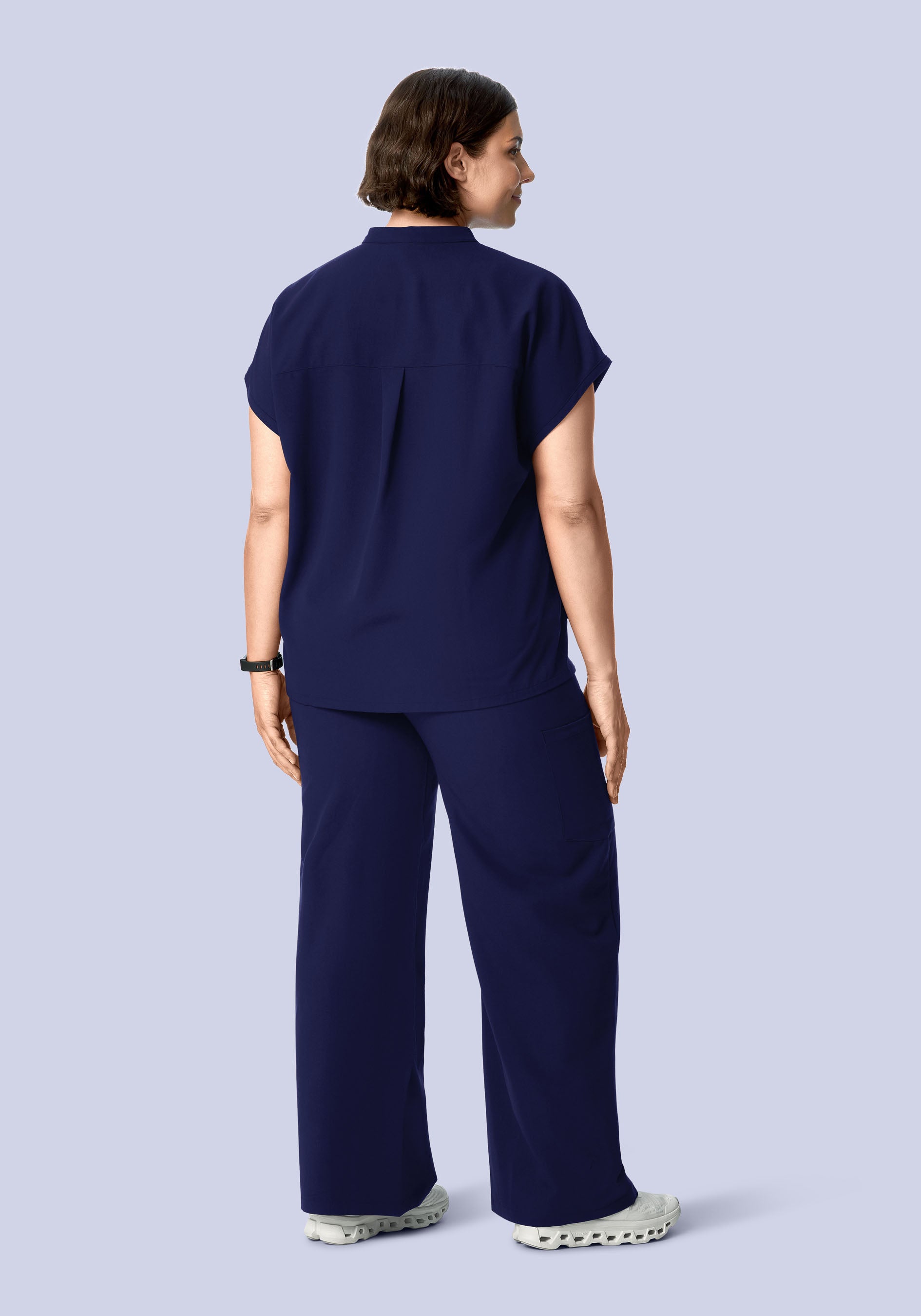 High Waisted Wide Leg Navy