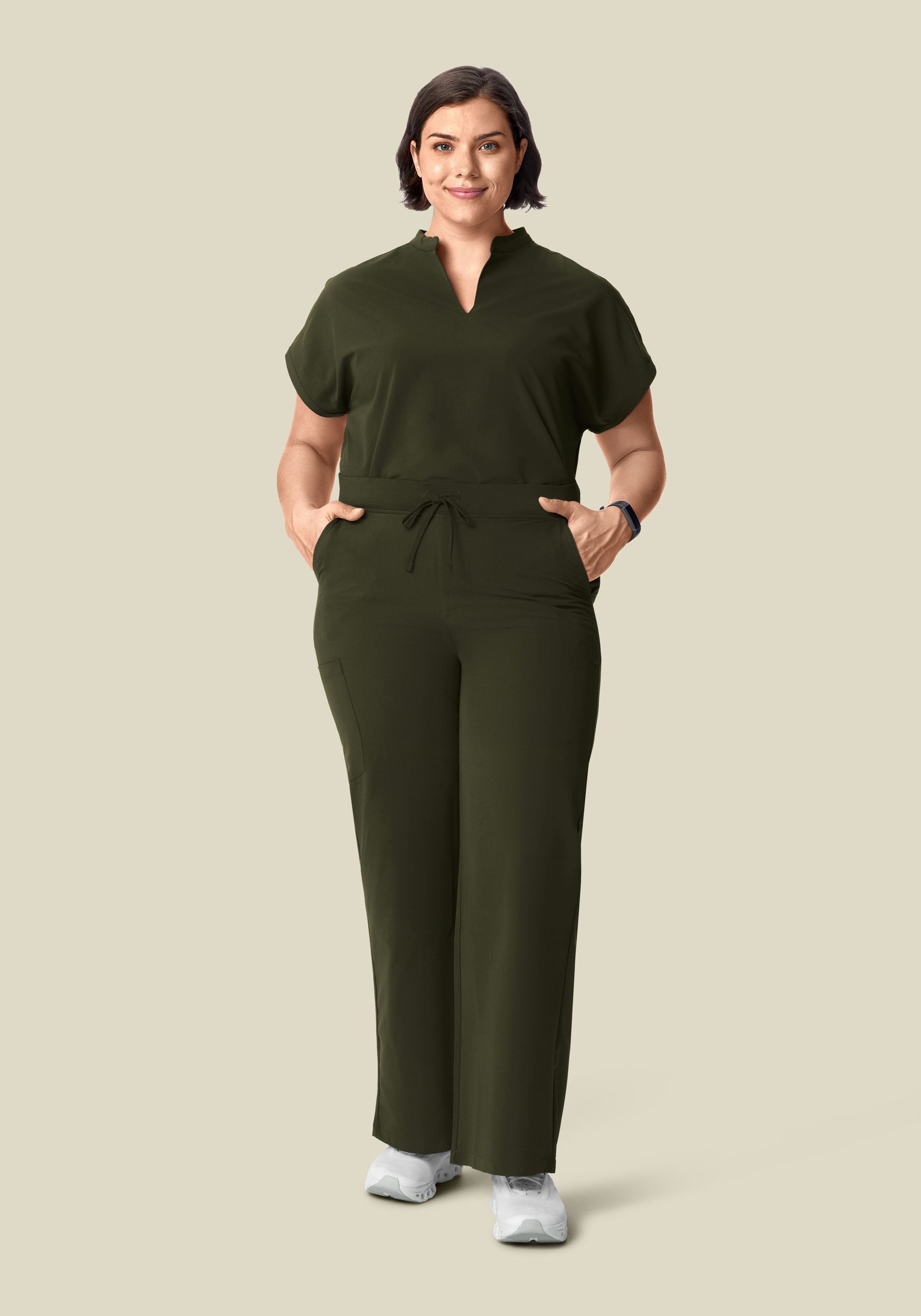 High Waisted Wide Leg Olive
