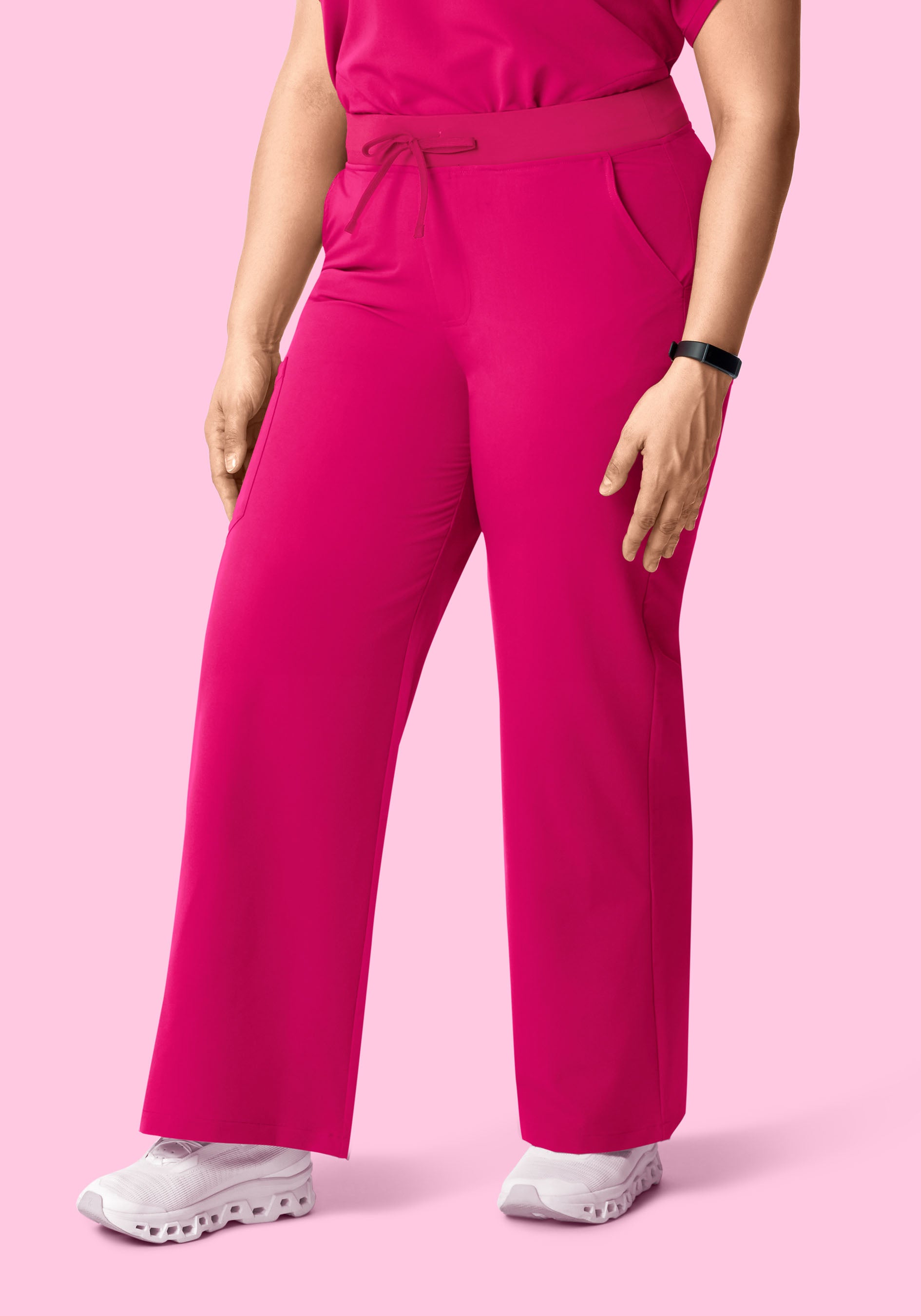 High Waisted Wide Leg Raspberry