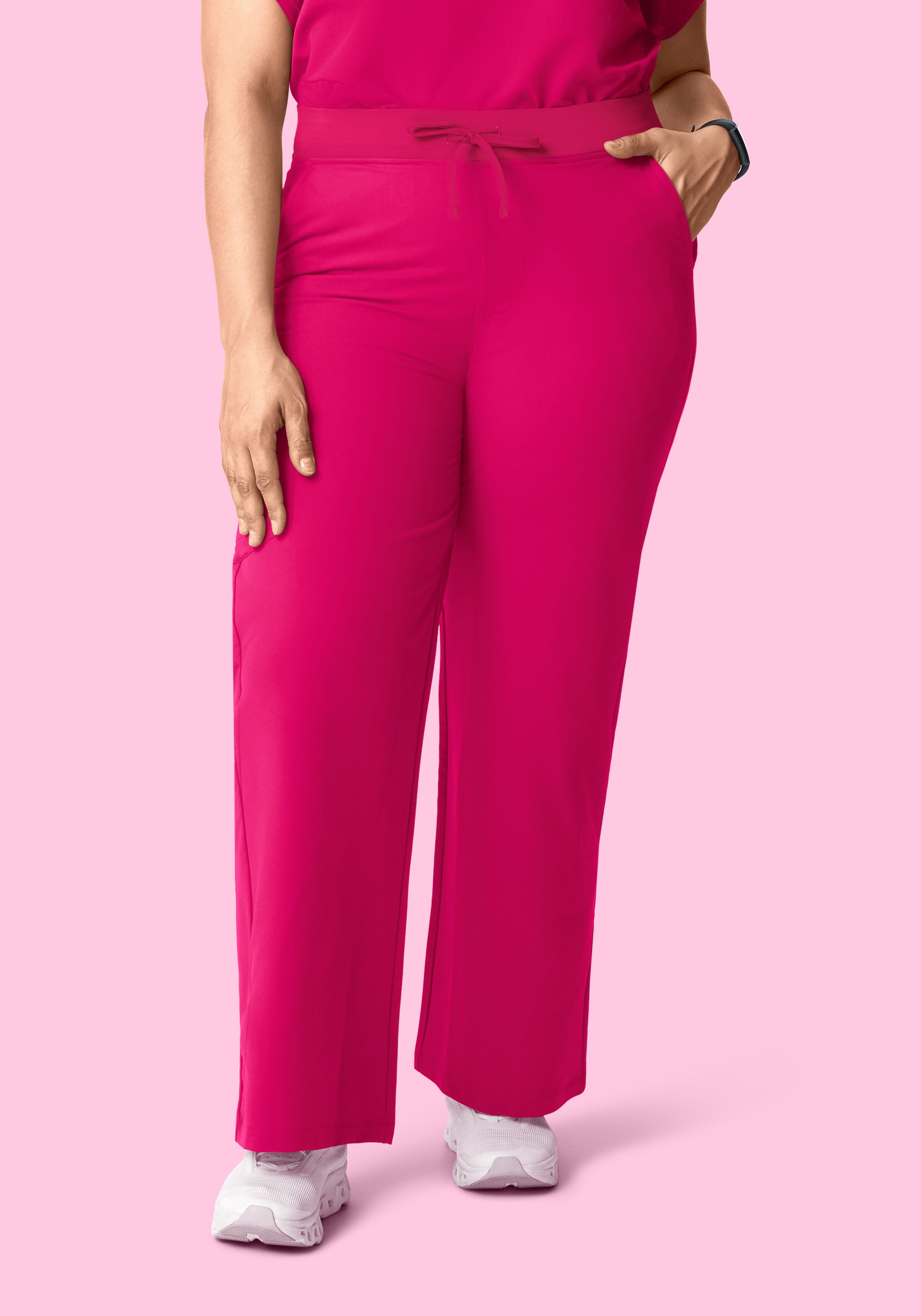 High Waisted Wide Leg Raspberry