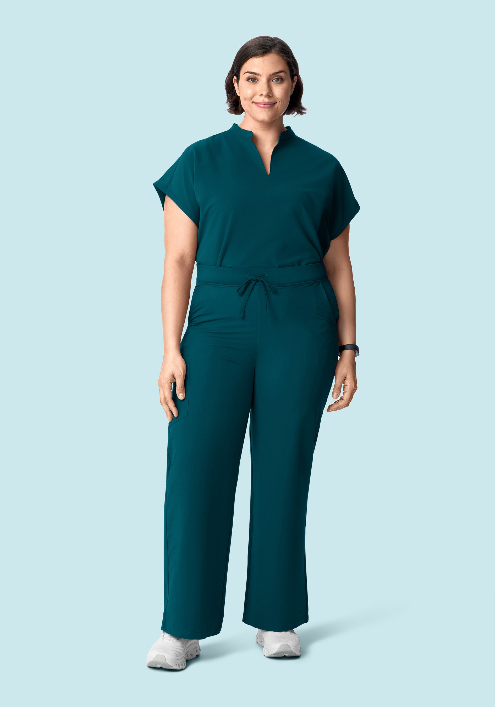 High Waisted Wide Leg Caribbean Blue