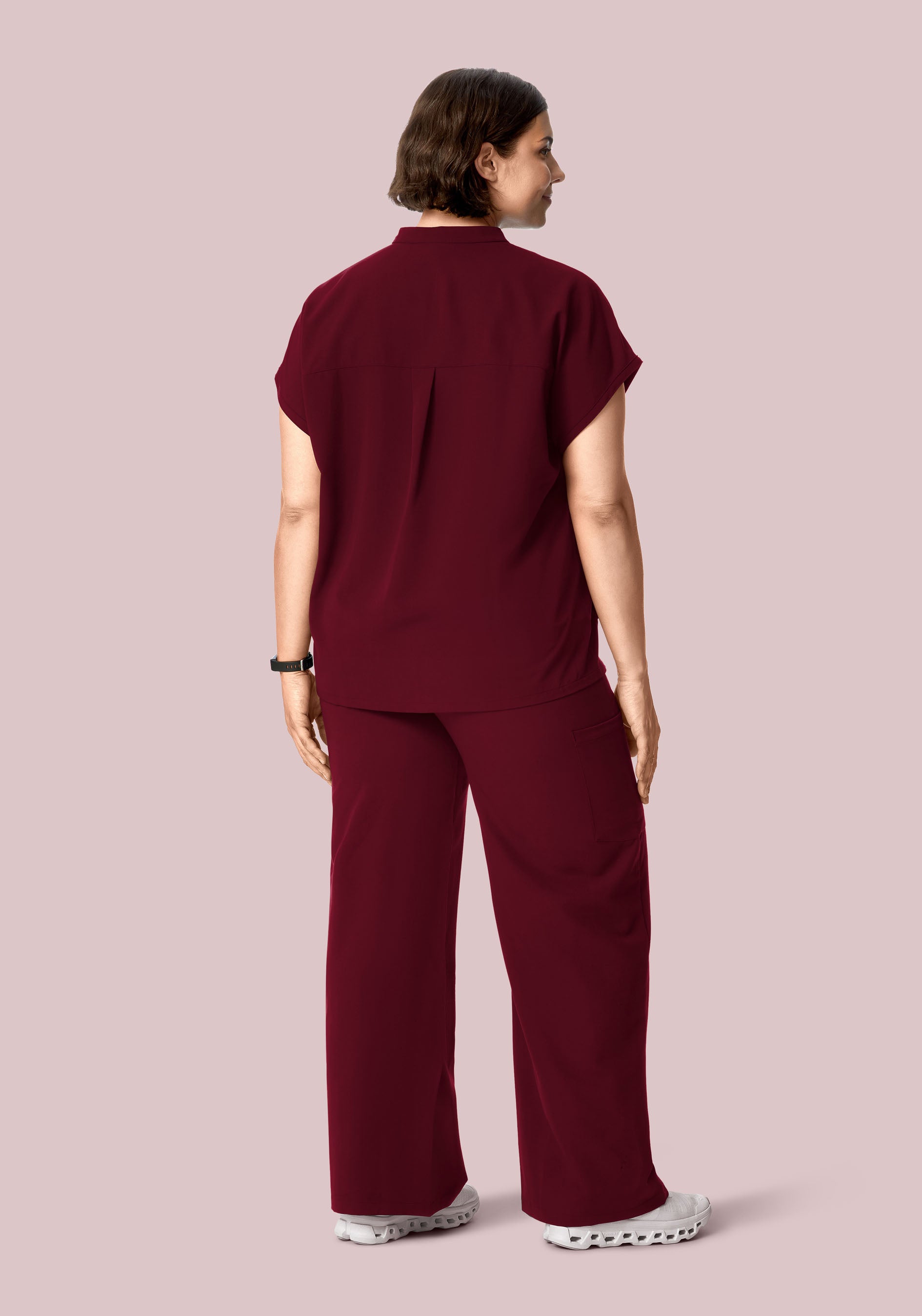 High Waisted Wide Leg Wine