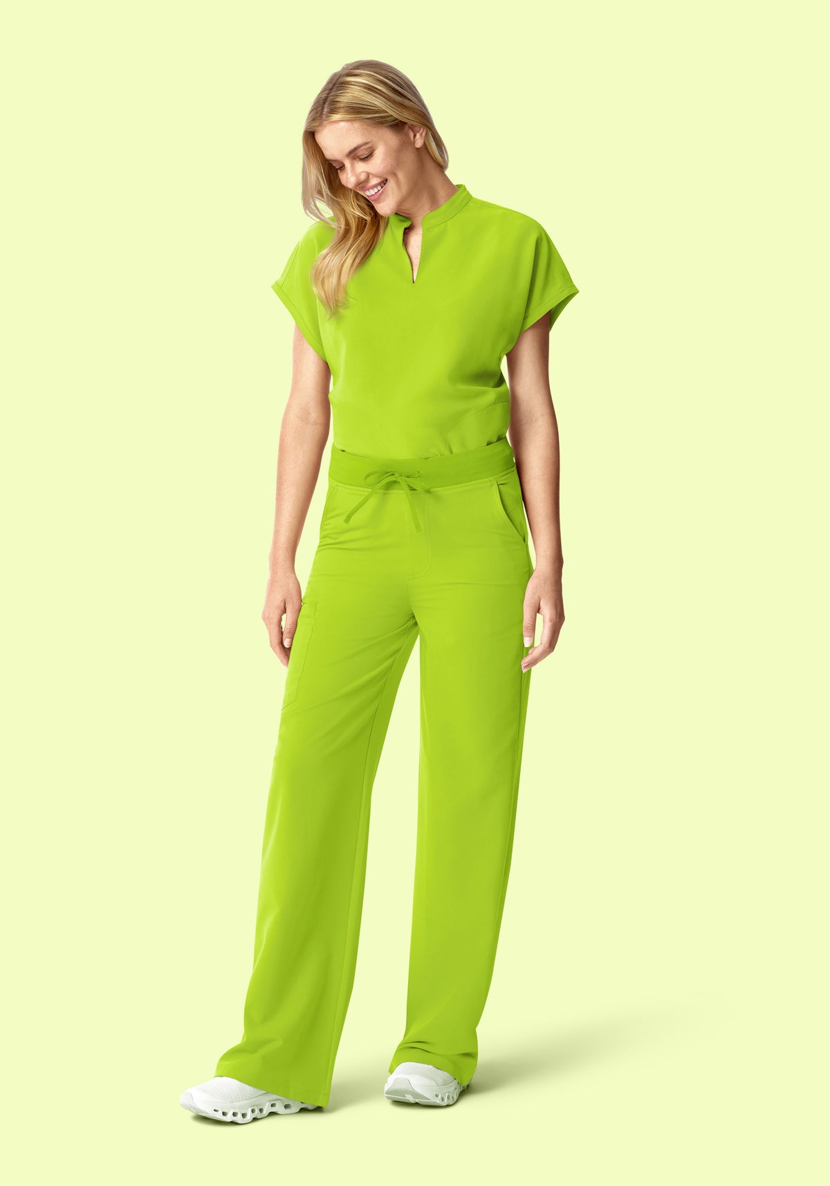 High Waisted Wide Leg Apple Green
