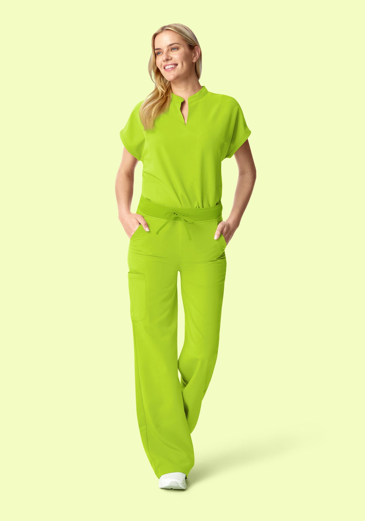 High Waisted Wide Leg Apple Green