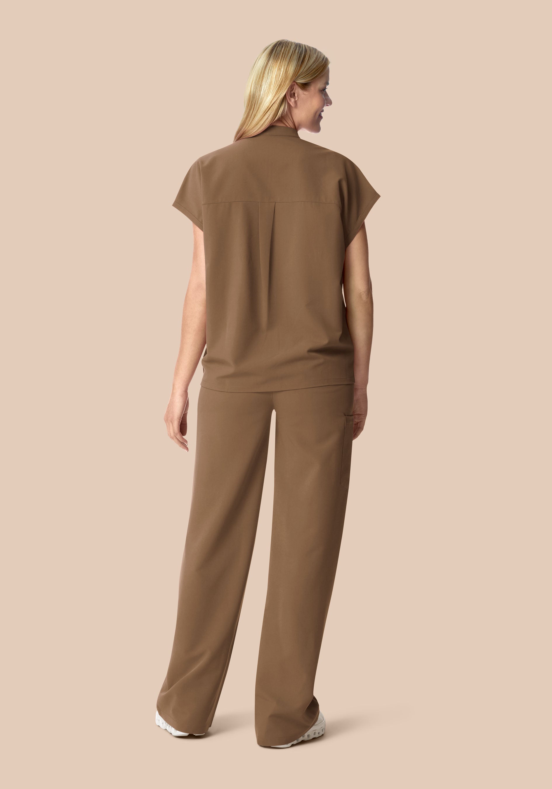 High Waisted Wide Leg Ash Brown