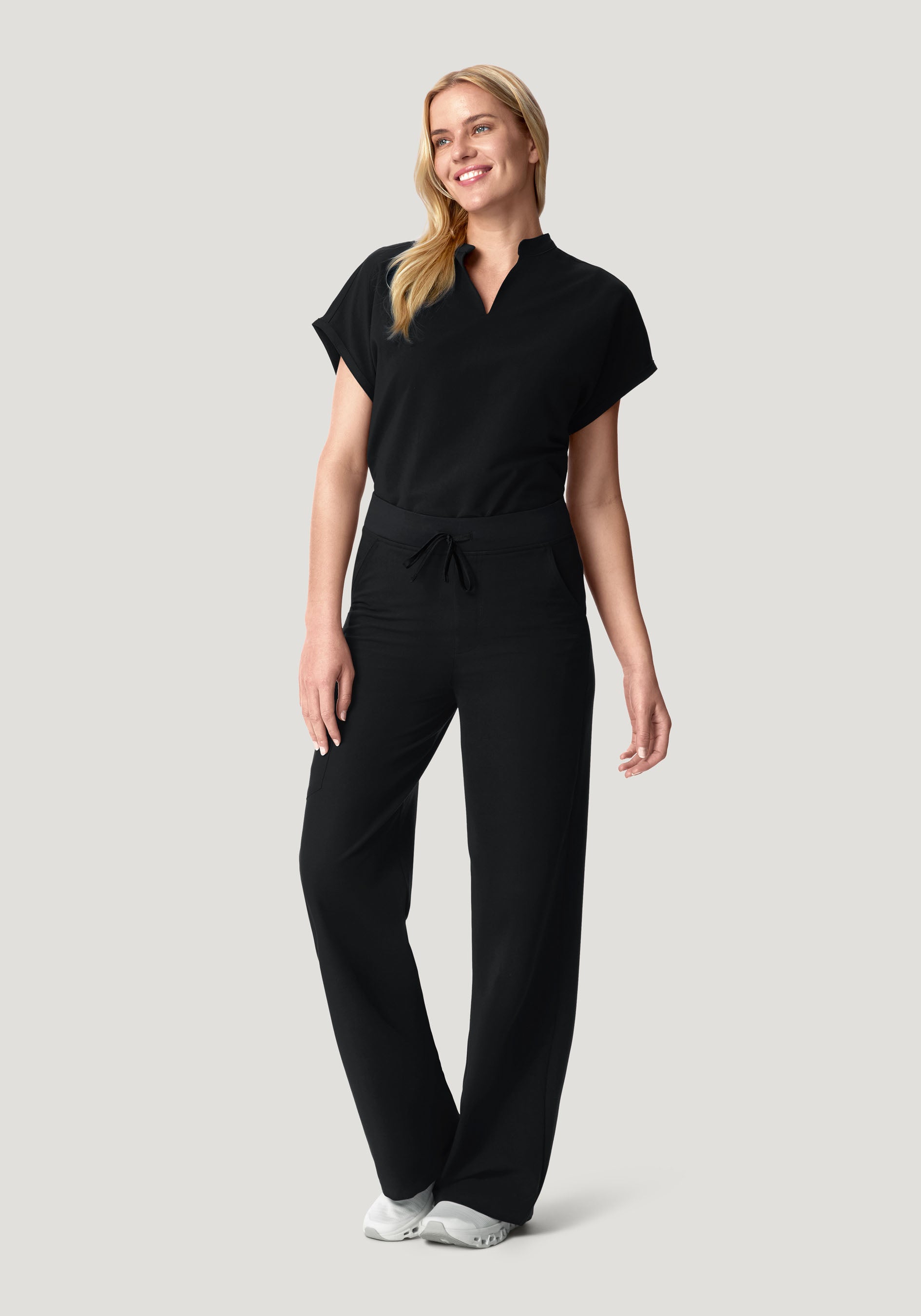 High Waisted Wide Leg Black
