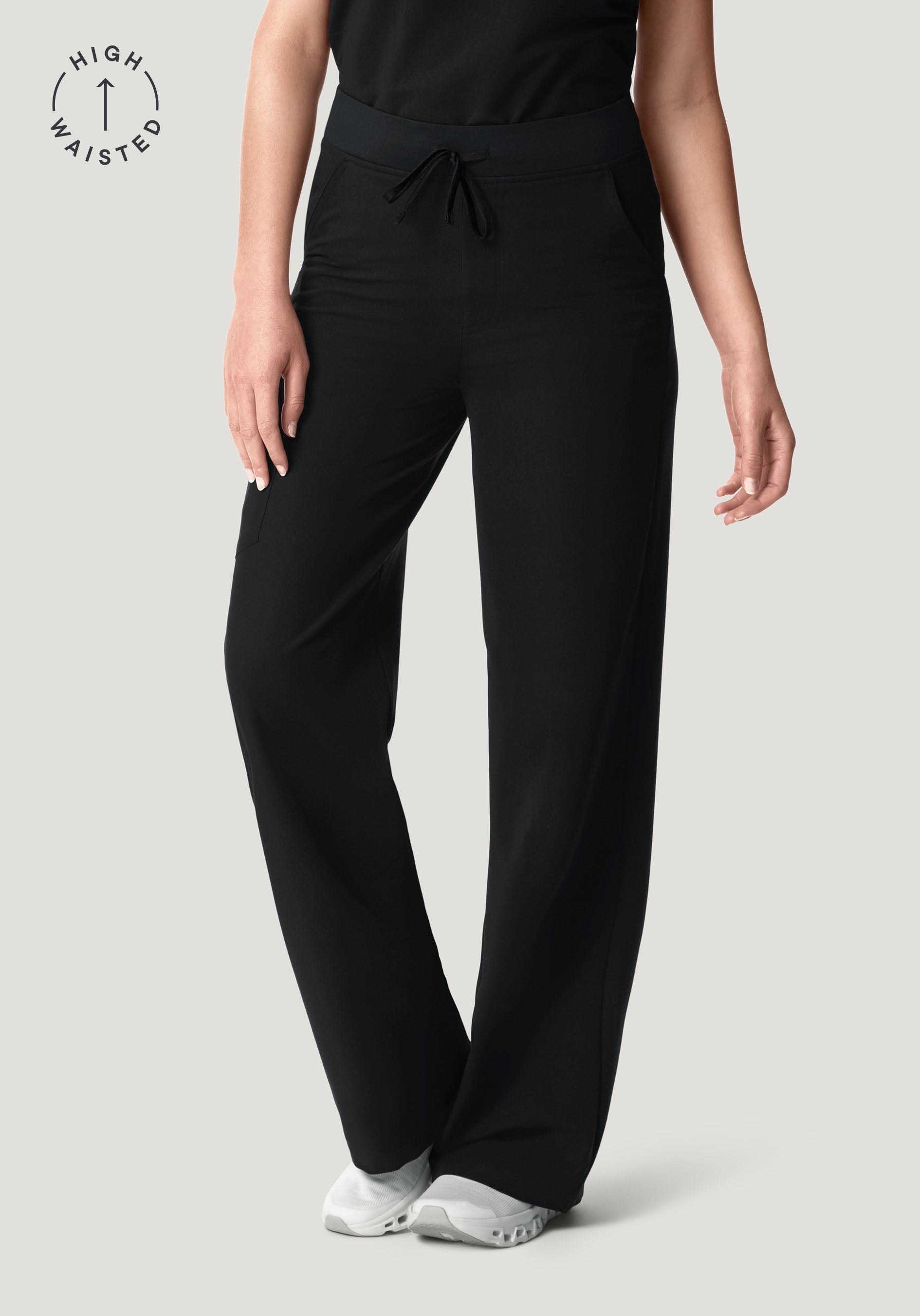 High Waisted Wide Leg Black
