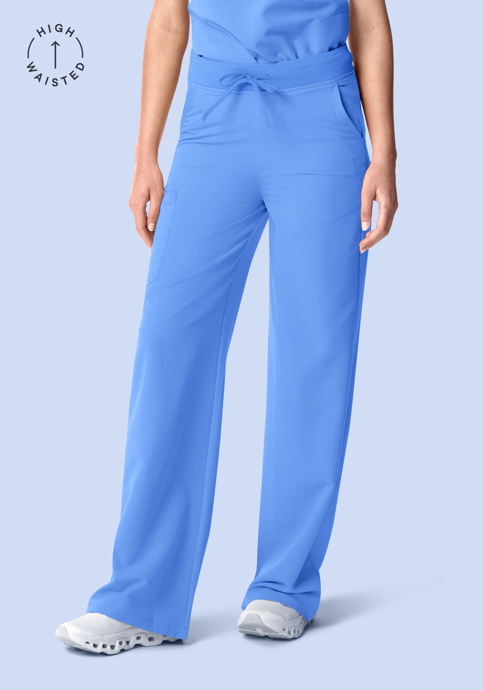 High Waisted Wide Leg Ceil Blue