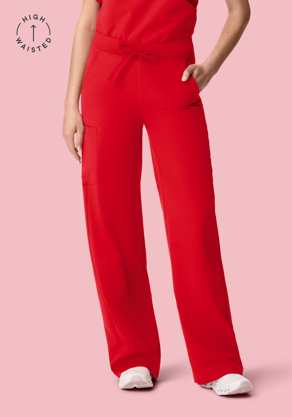 High Waisted Wide Leg Candy Red
