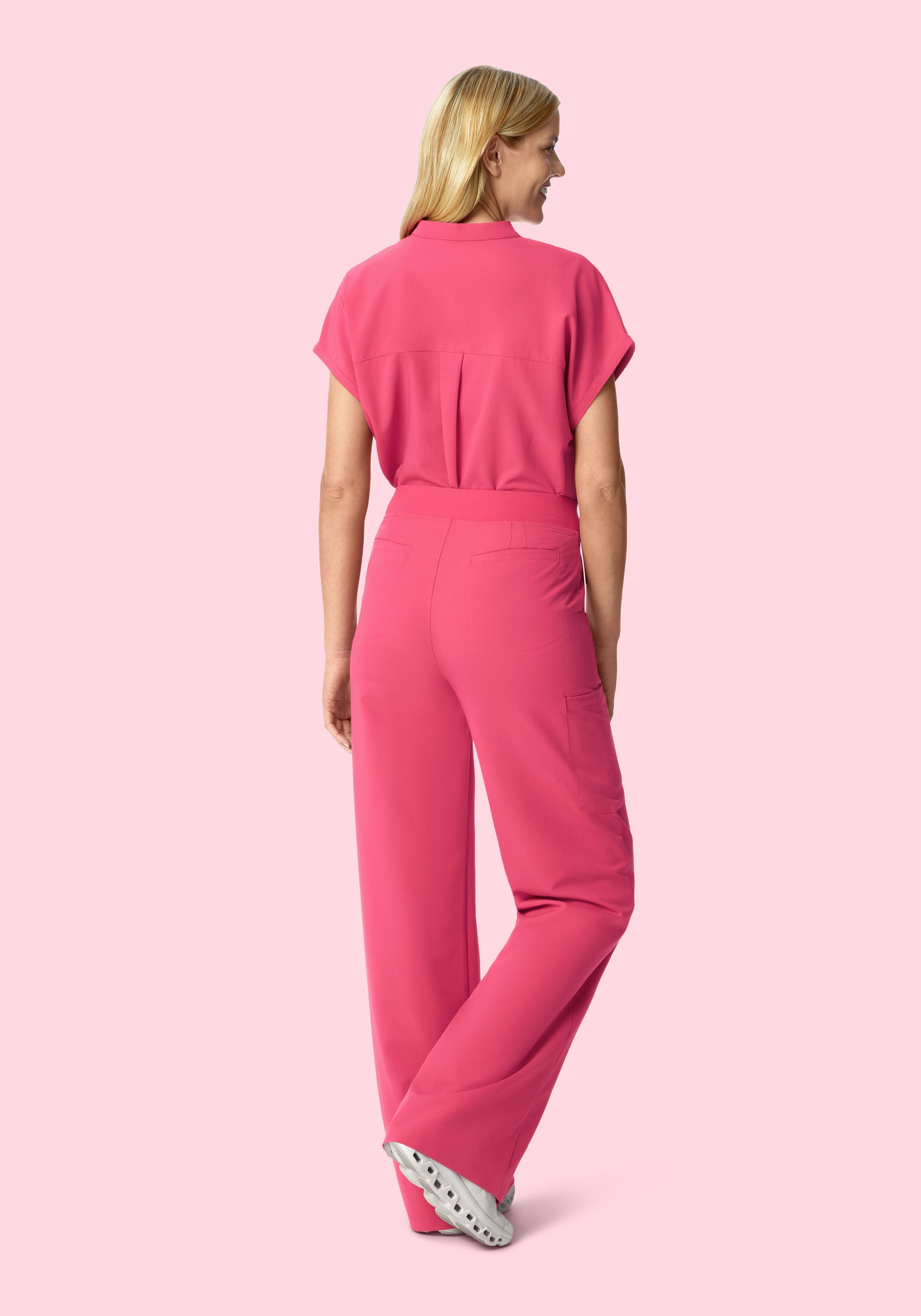 High Waisted Wide Leg Carmine