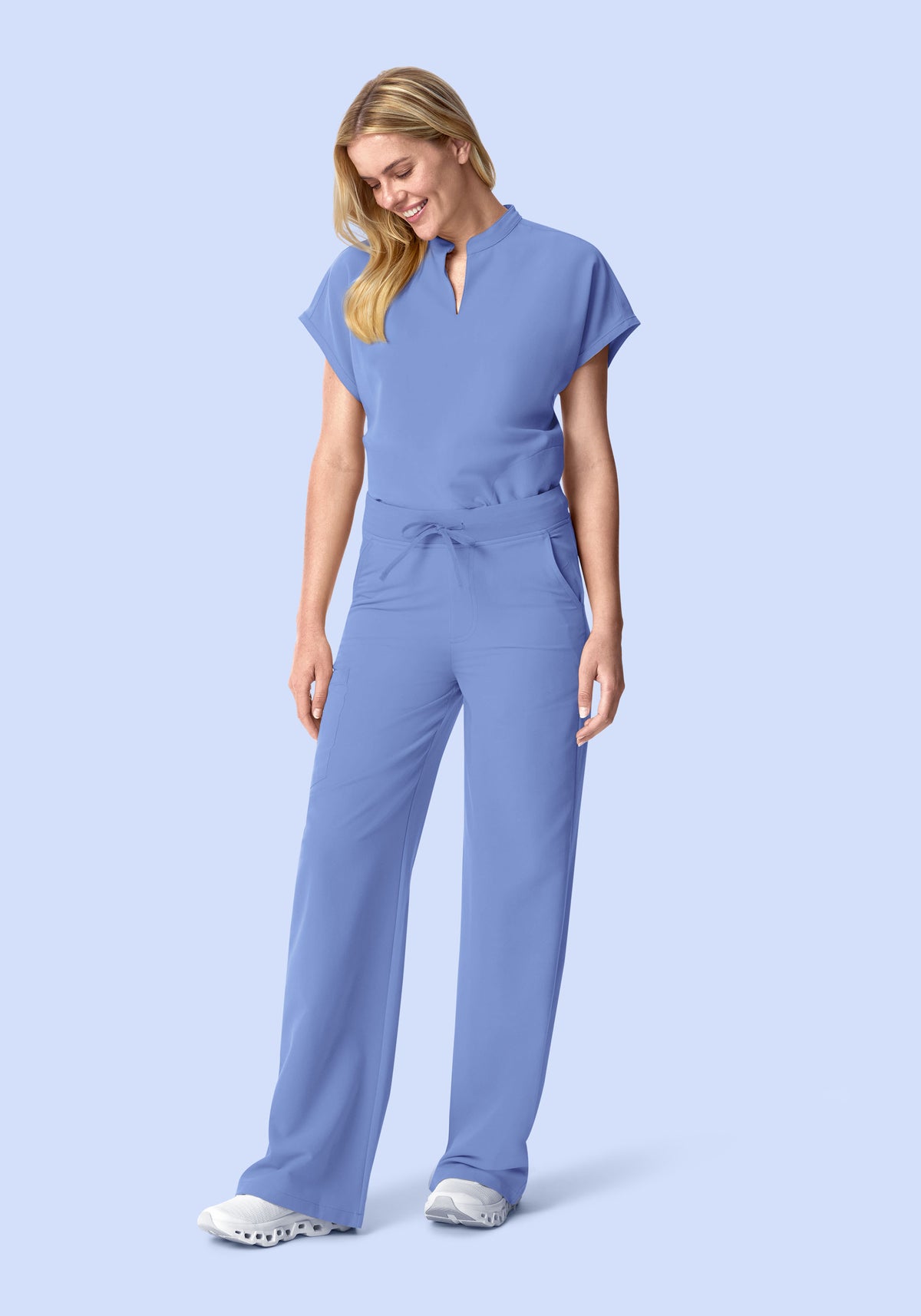 High Waisted Wide Leg Coastline Blue