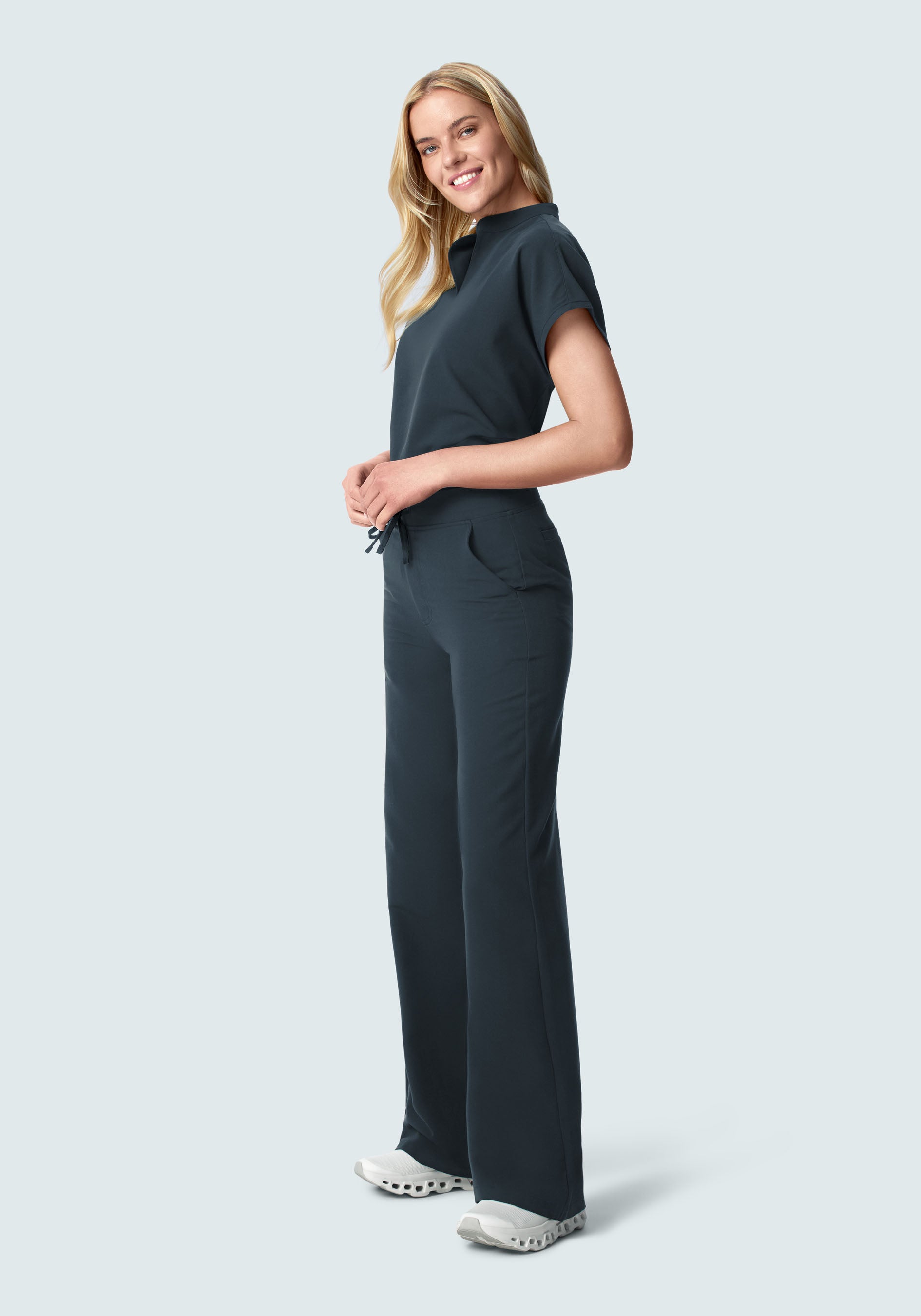 High Waisted Wide Leg Dark Harbor