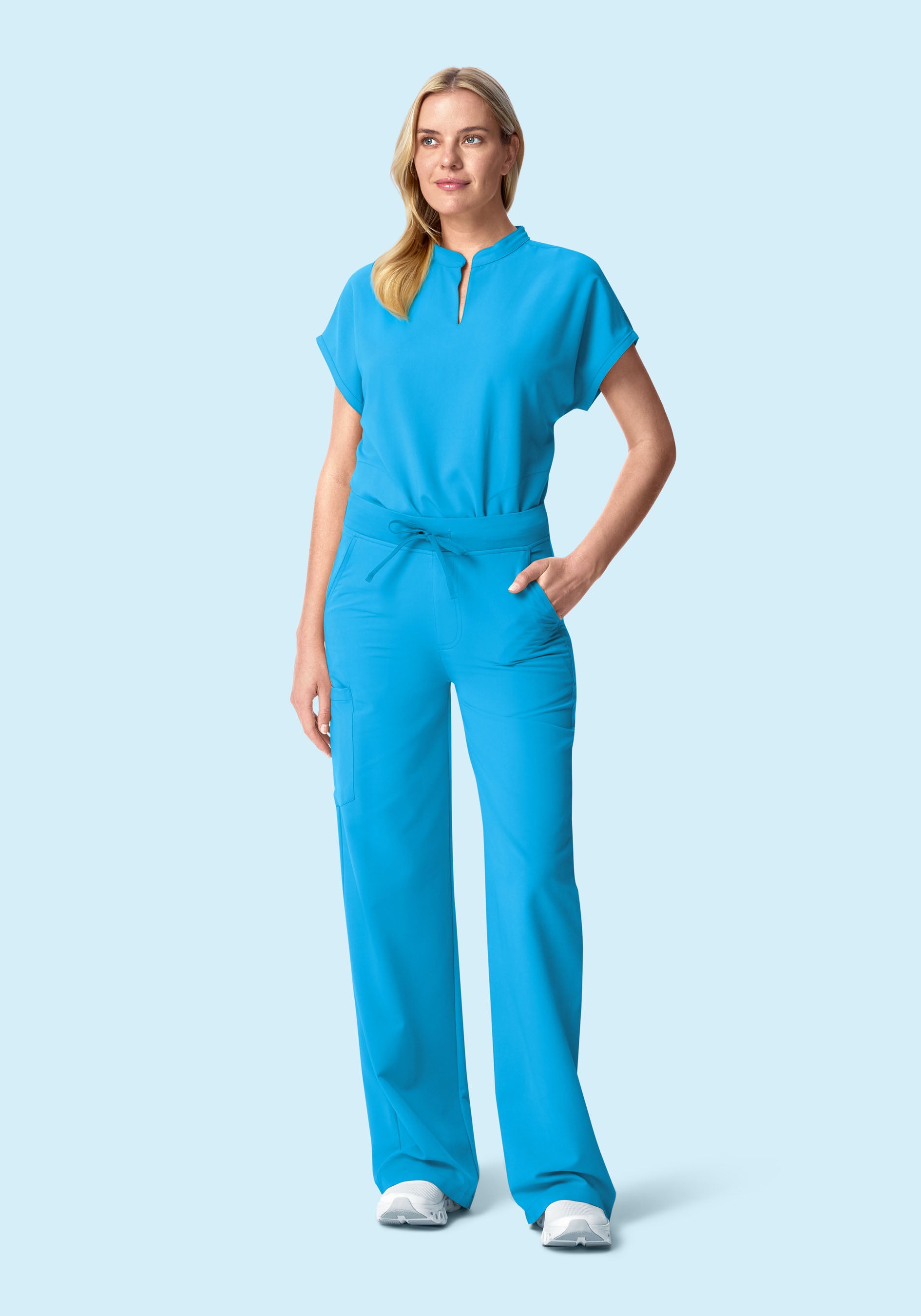 High Waisted Wide Leg Horizon Blue