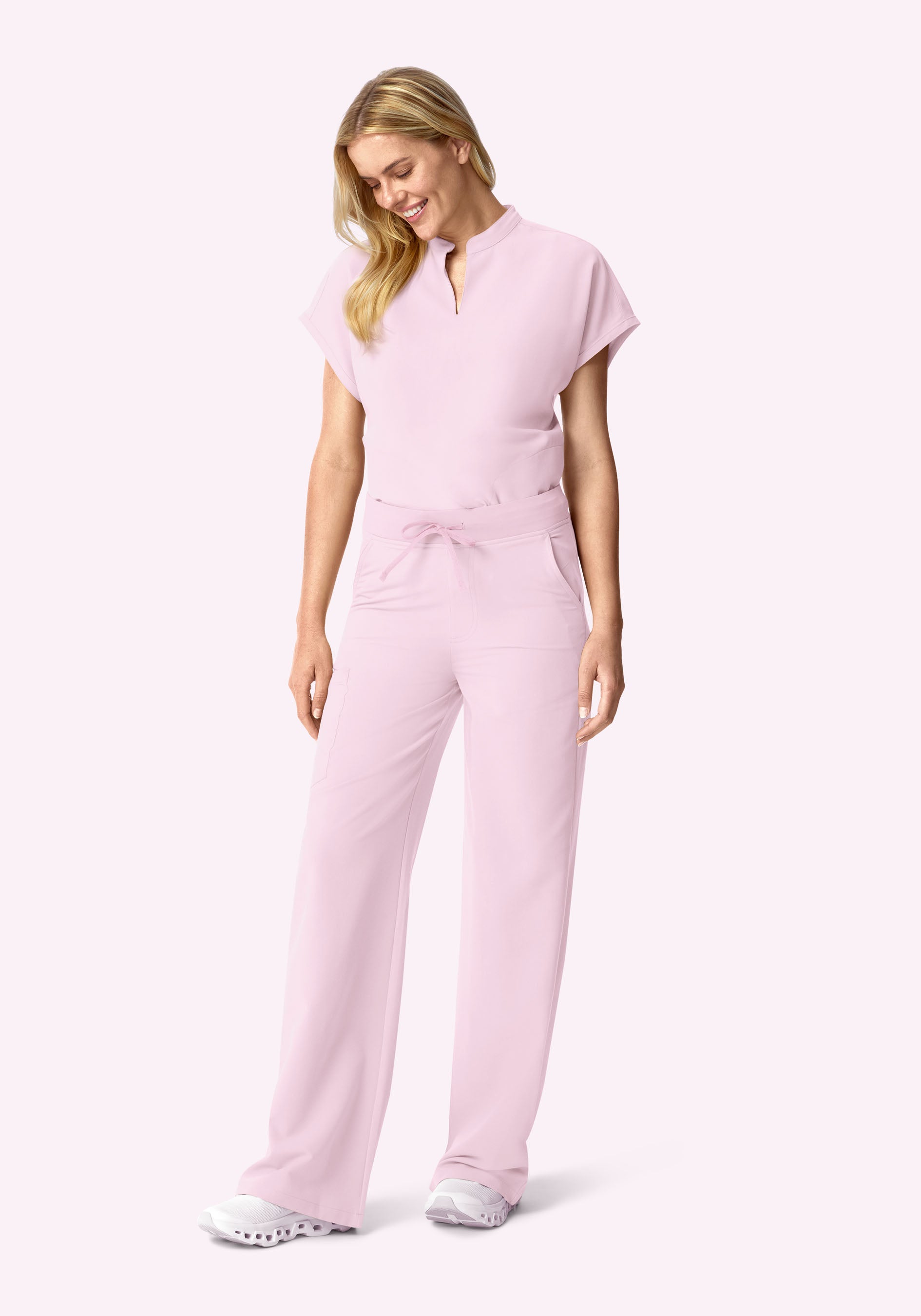 High Waisted Wide Leg Misty Rose