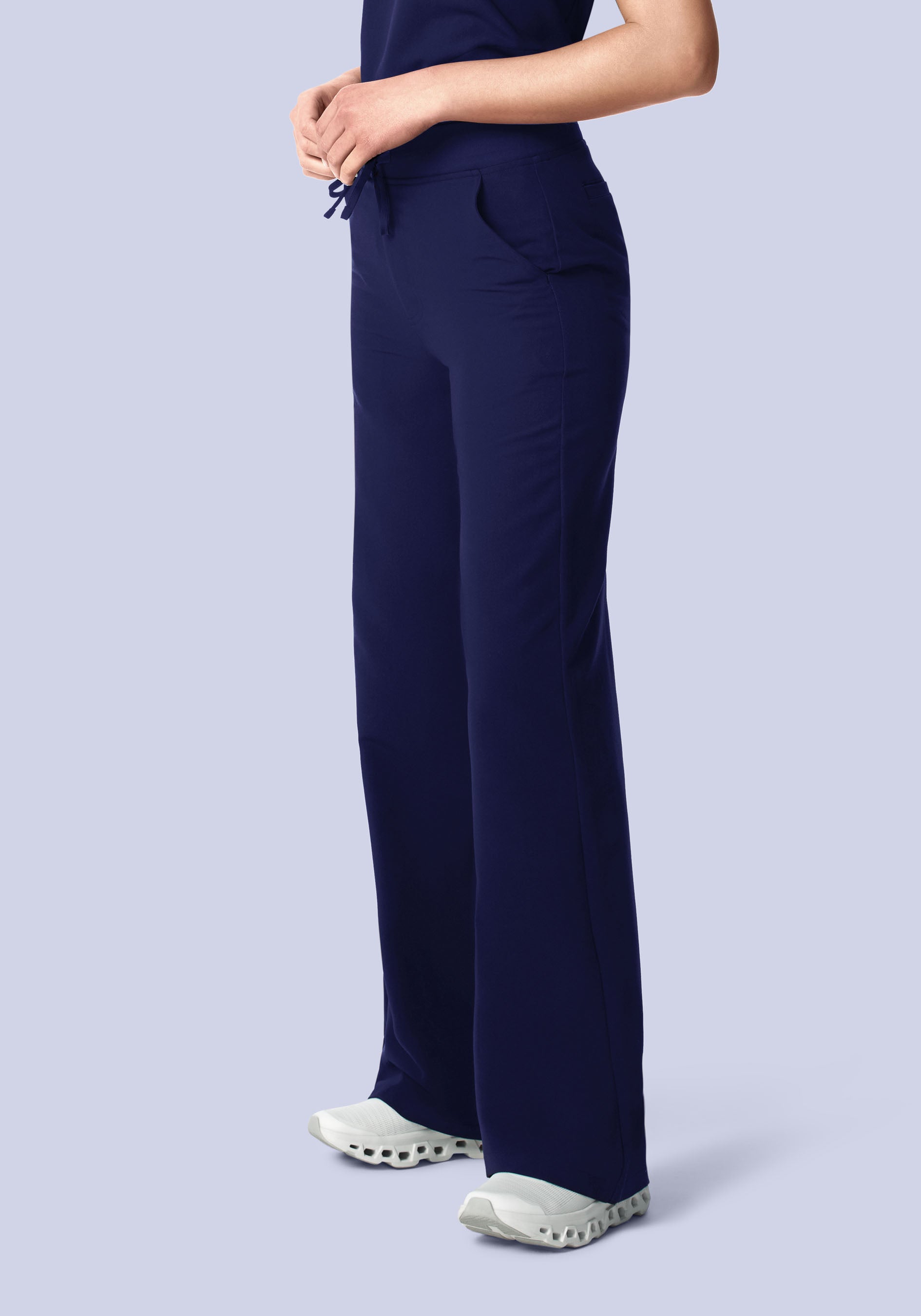 High Waisted Wide Leg Navy