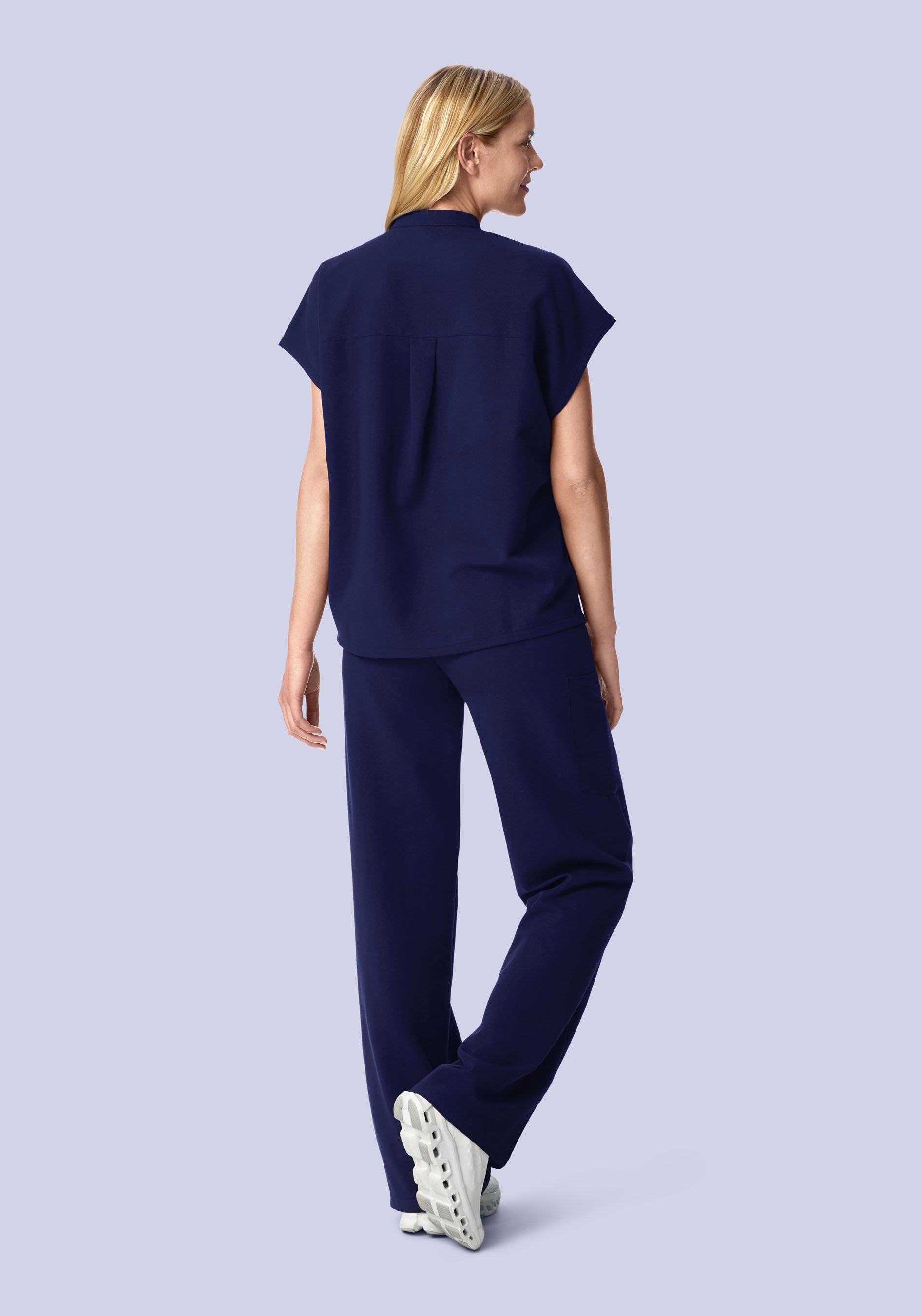 High Waisted Wide Leg Navy