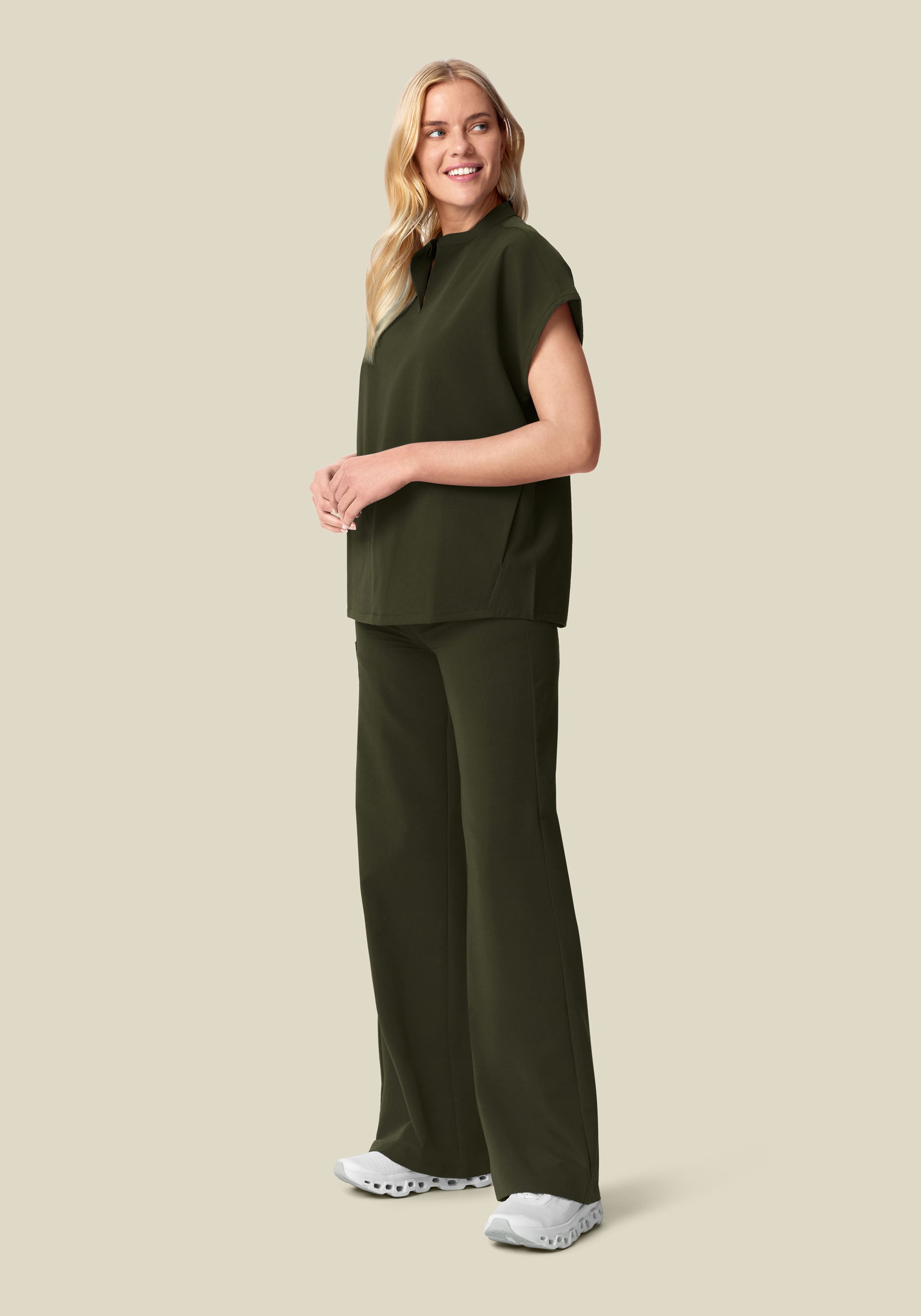 High Waisted Wide Leg Olive