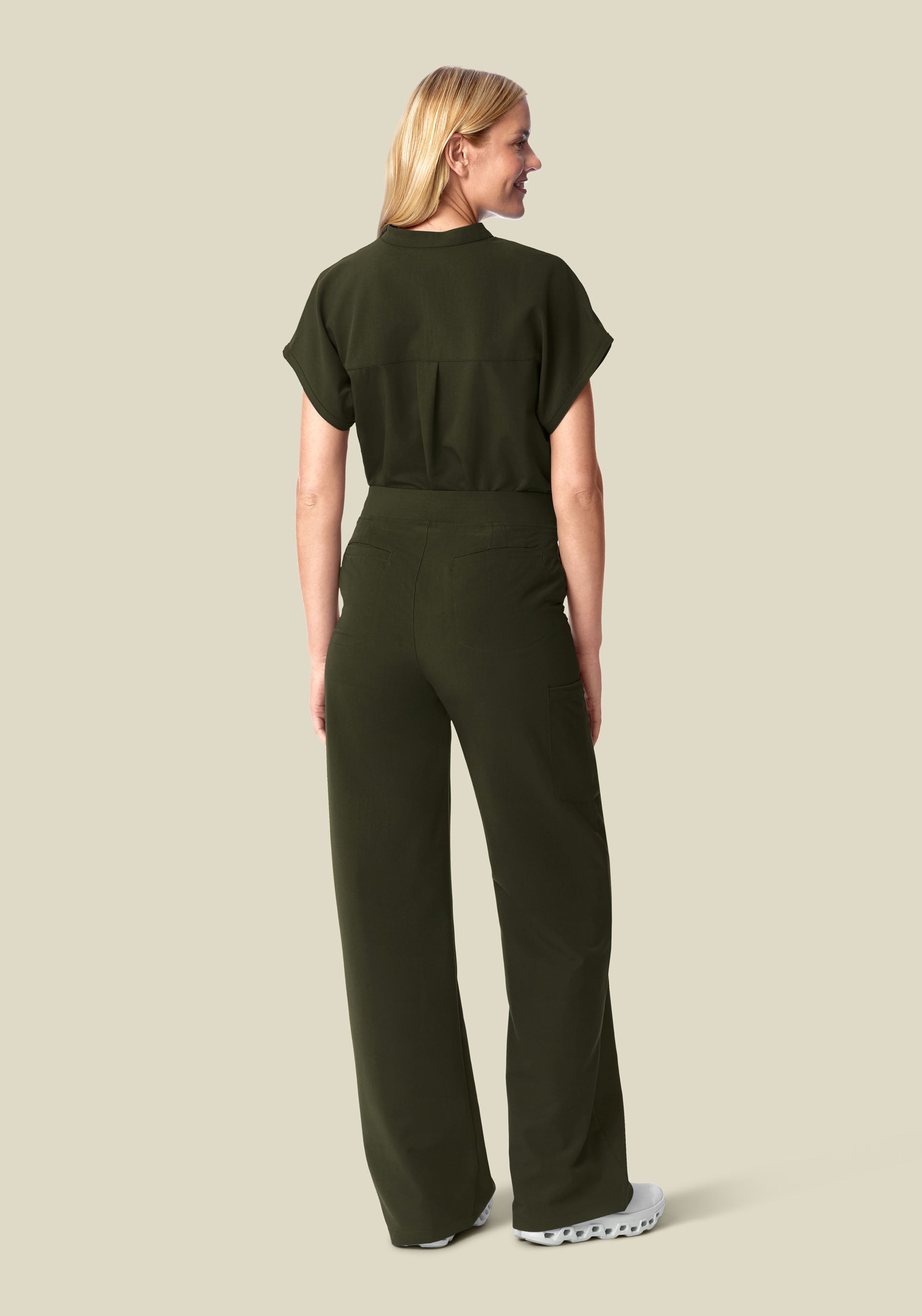 High Waisted Wide Leg Olive